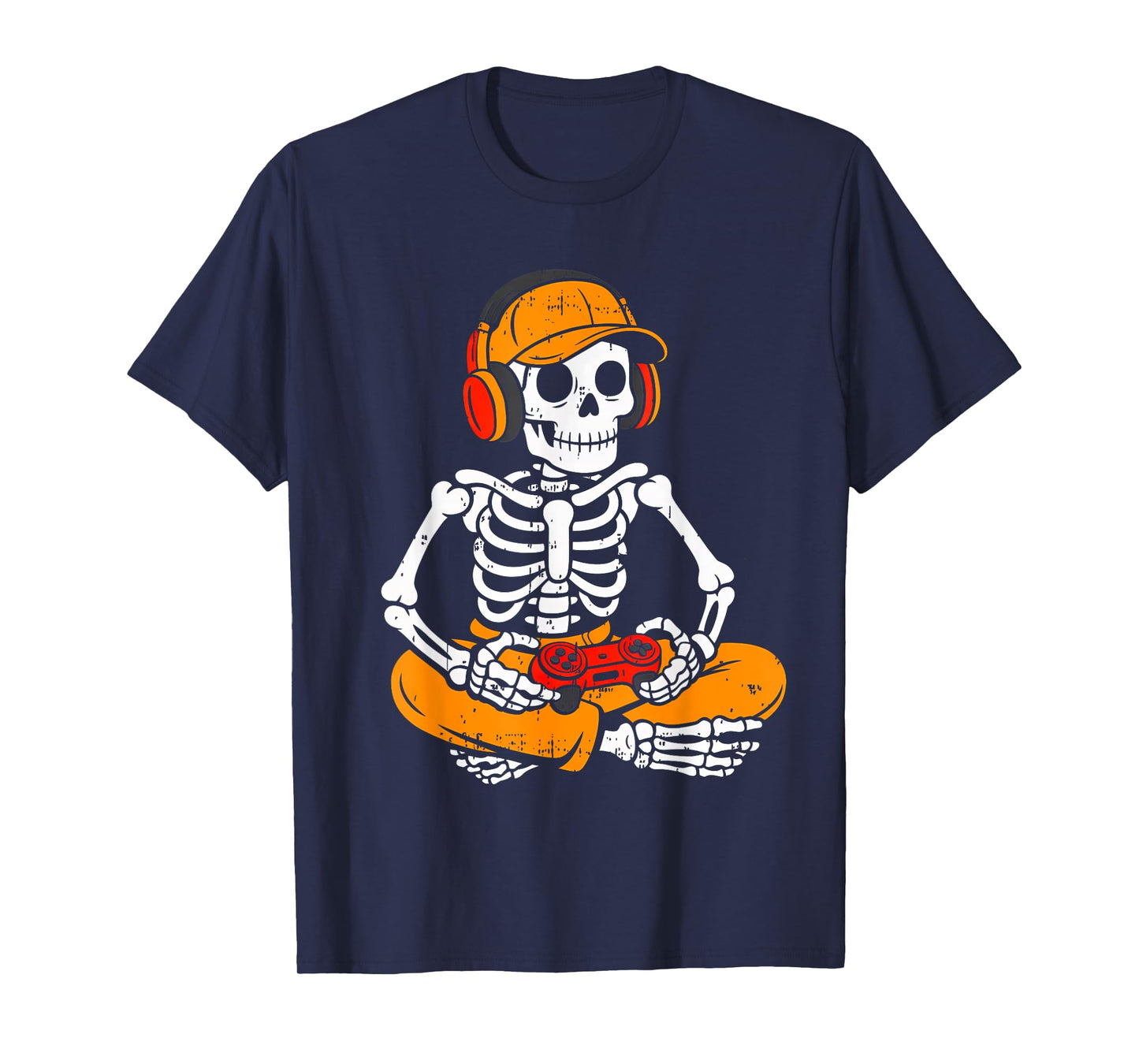 Funny Skeleton Video Game Halloween Gaming Gamer Boys Men T-Shirt