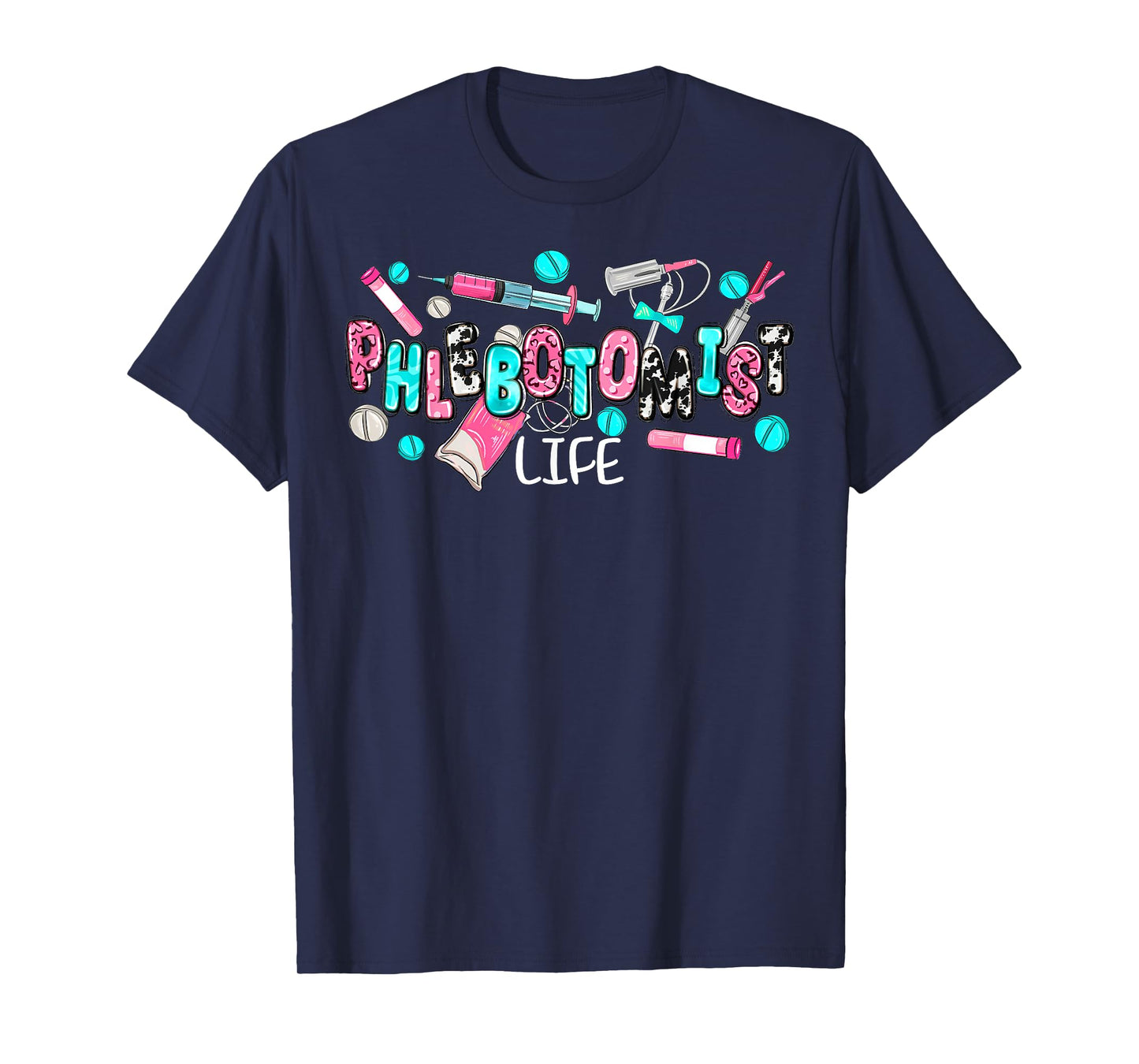 Phlebotomist Life Leopard Coquette Phlebotomy Women Nurse T-Shirt
