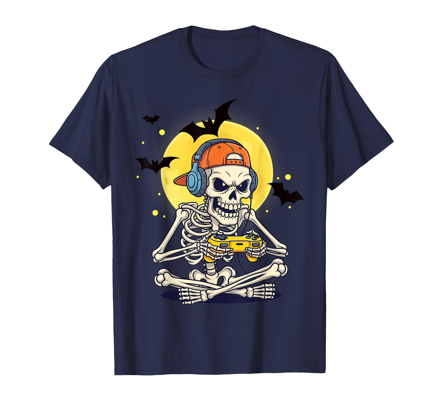 Funny Halloween Skeleton Gamer Video Gaming Men Boys Kids T-Shirt