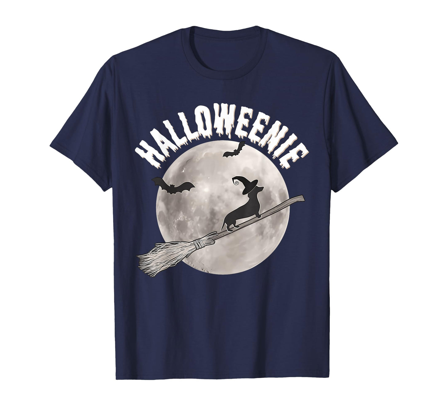 Retro Halloweenie Wiener Dog Spooky Season Halloween T-Shirt