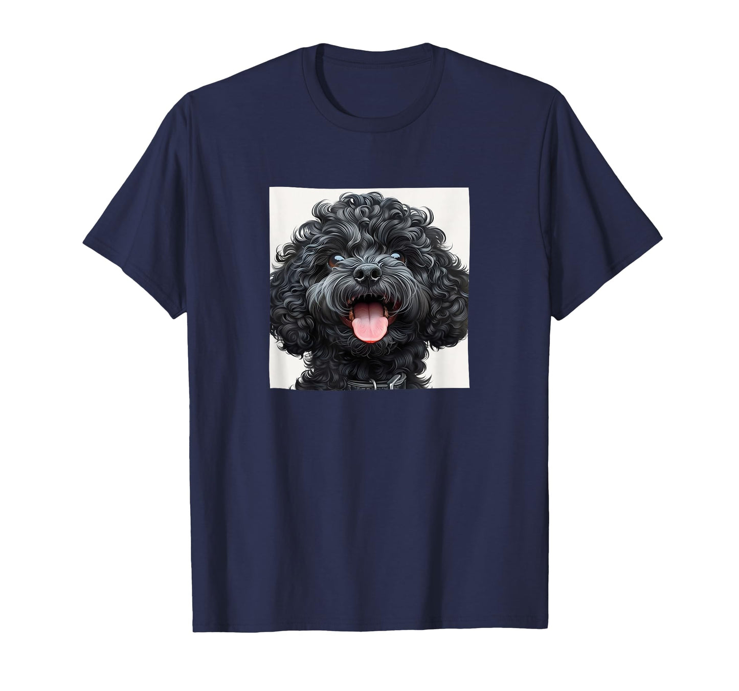 Black Poodle Puppy Laughing Graphic T-Shirt