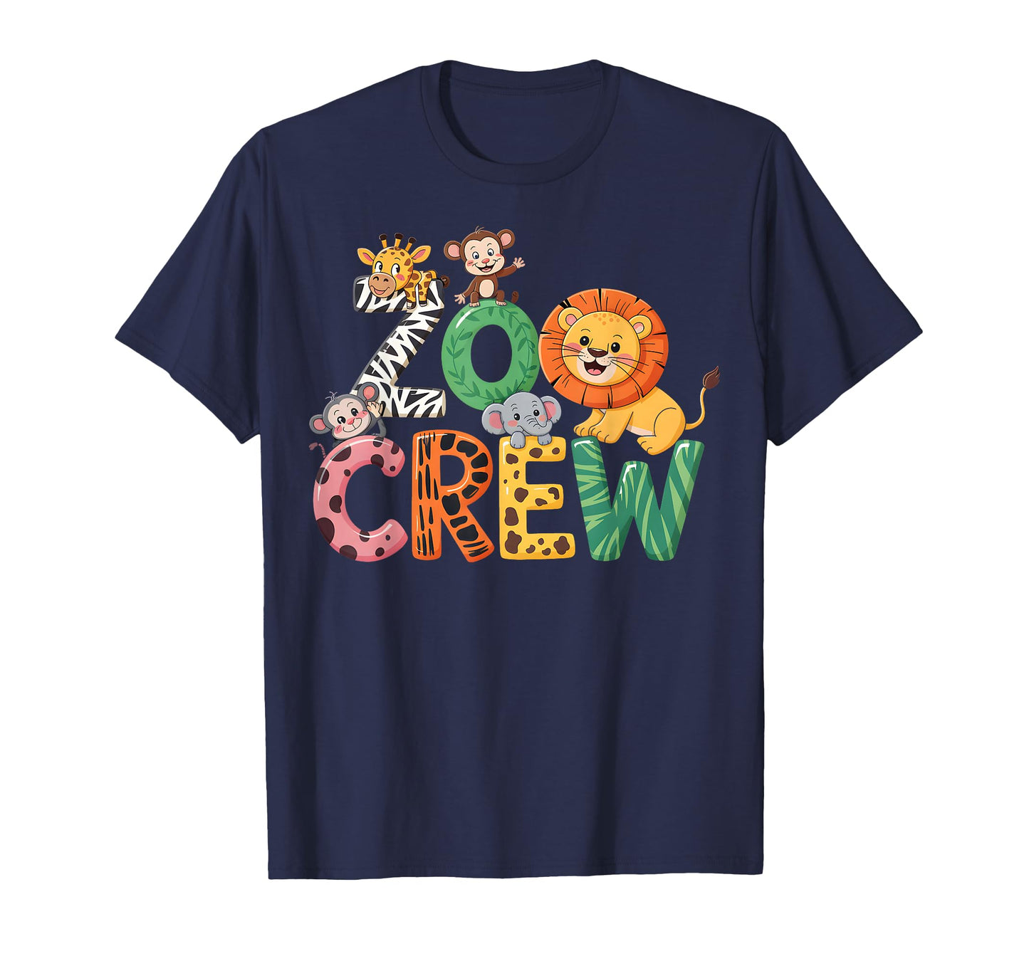 Zoo Crew Lion Giraffe Monkey Elephant Animal Safari Trip T-Shirt