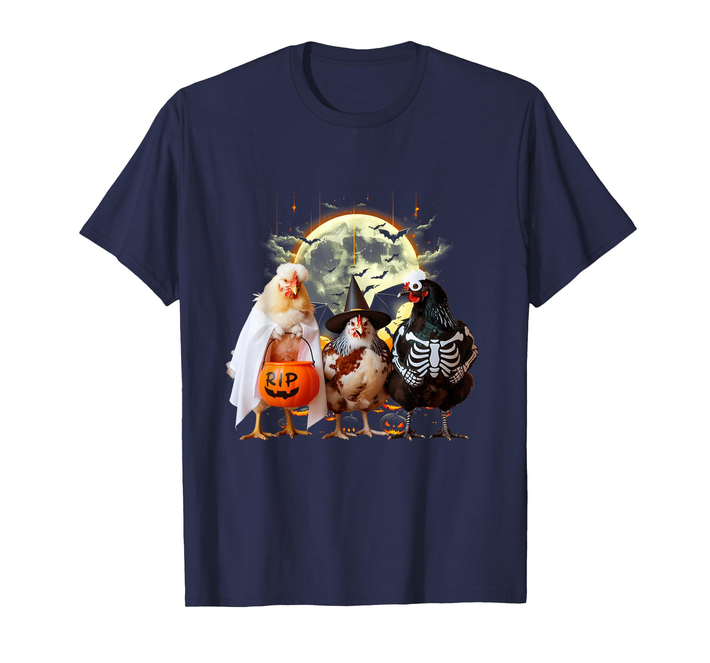 Halloween Chickens in Witch Ghost Skeleton Chick Or Treat T-Shirt