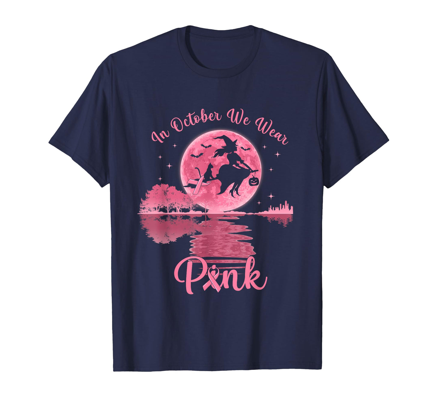 In October We Wear Pink Witch Breast Cancer Awareness T-Shirt