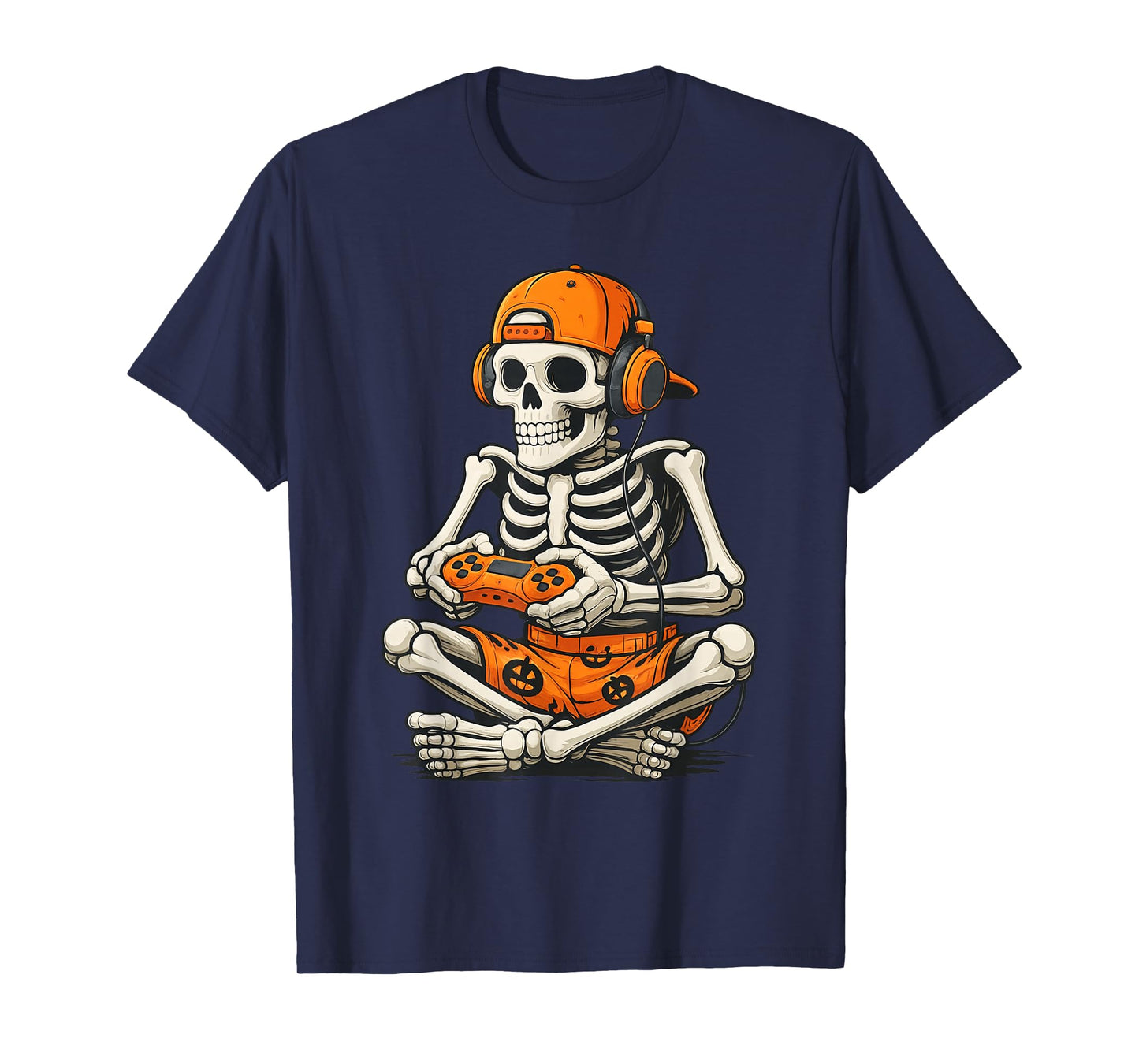 Boys Playing Video Games Halloween Skeleton Gamer Costume T-Shirt