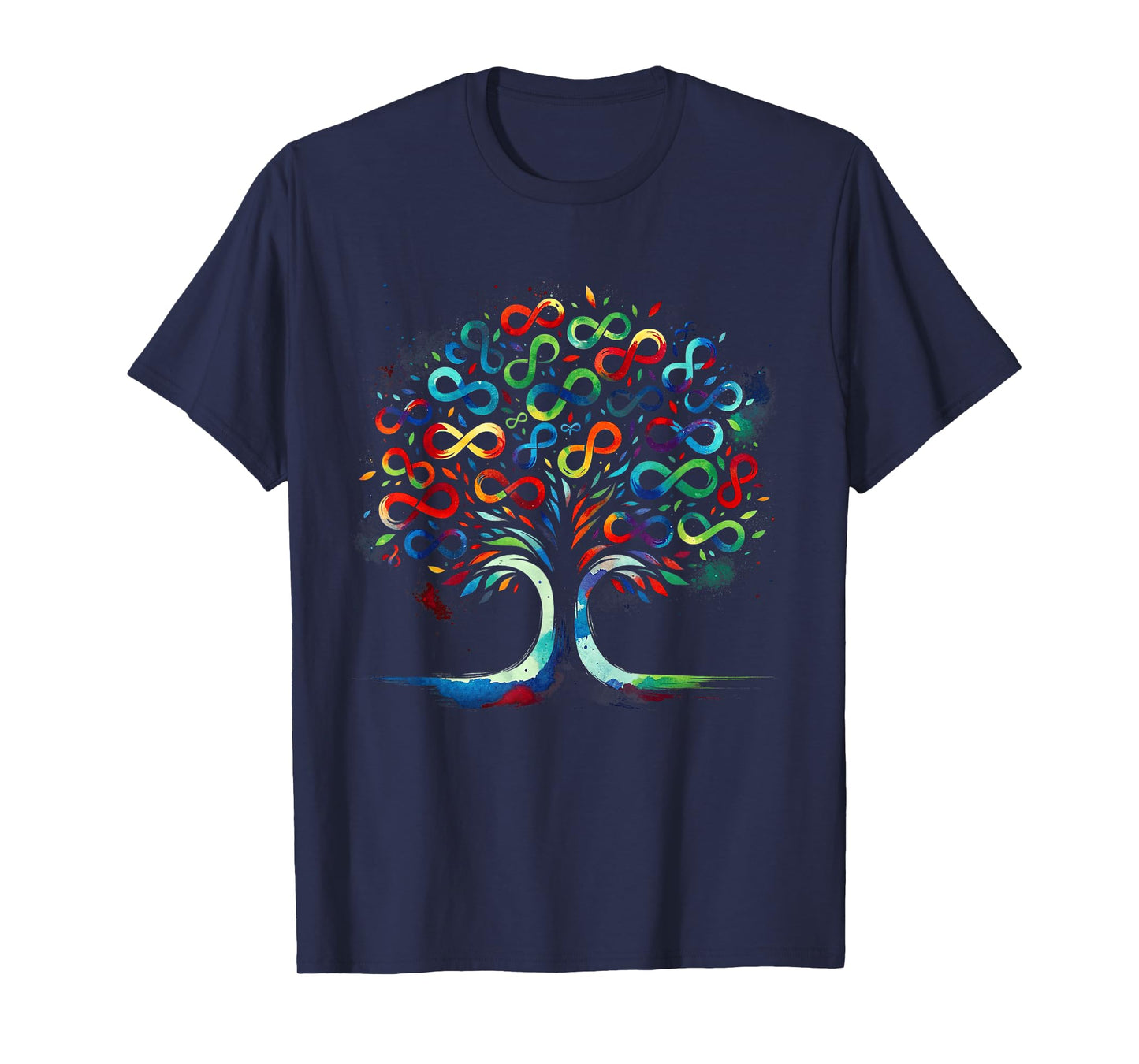 Autism Awareness Month Symbol Infinity Tree Watercolor T-Shirt