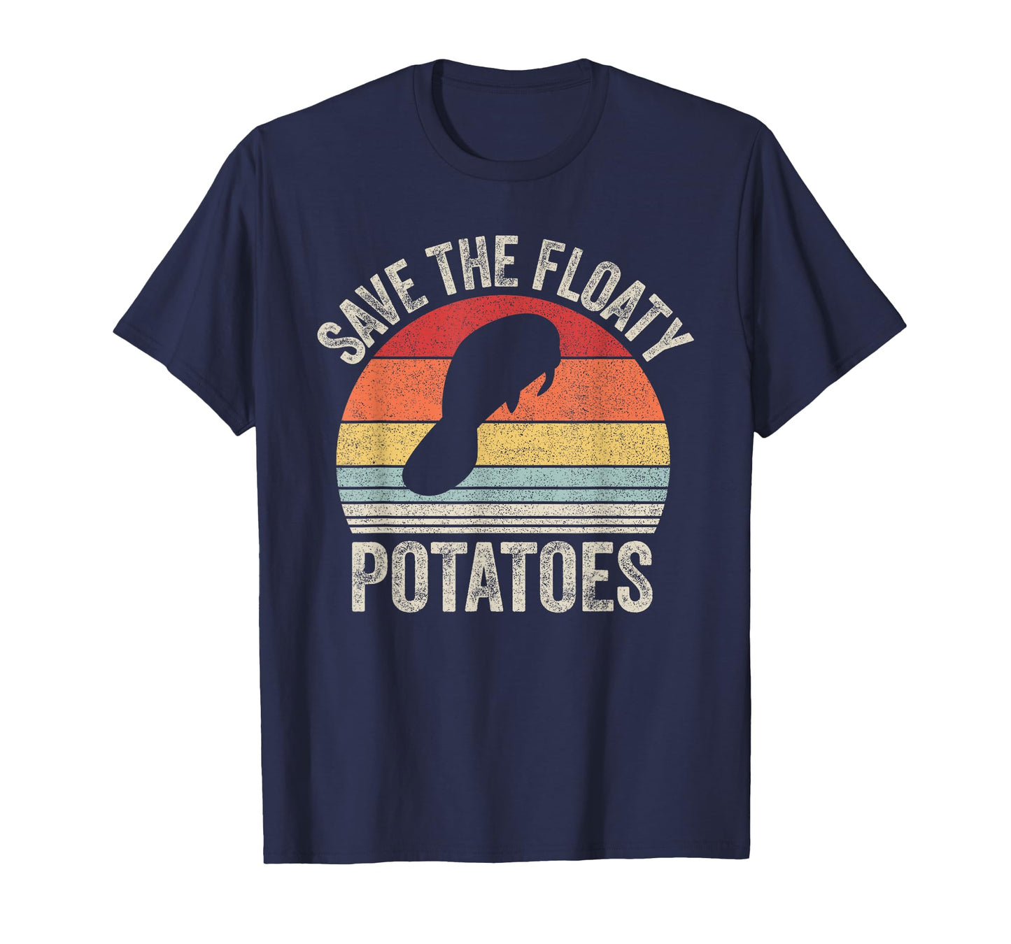 Vintage Retro Save The Floaty Potatoes Manatees T-Shirt