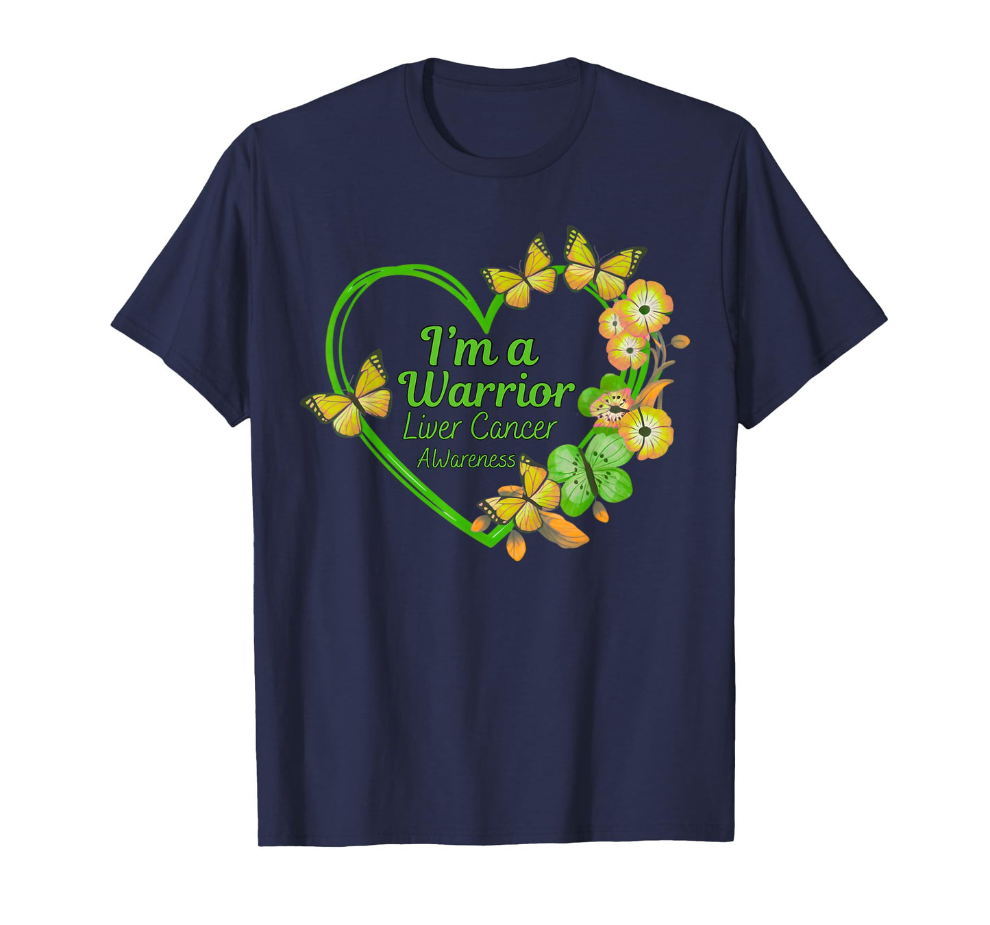 I Wear Green Flower Support Liver Cancer Awareness T-Shirt