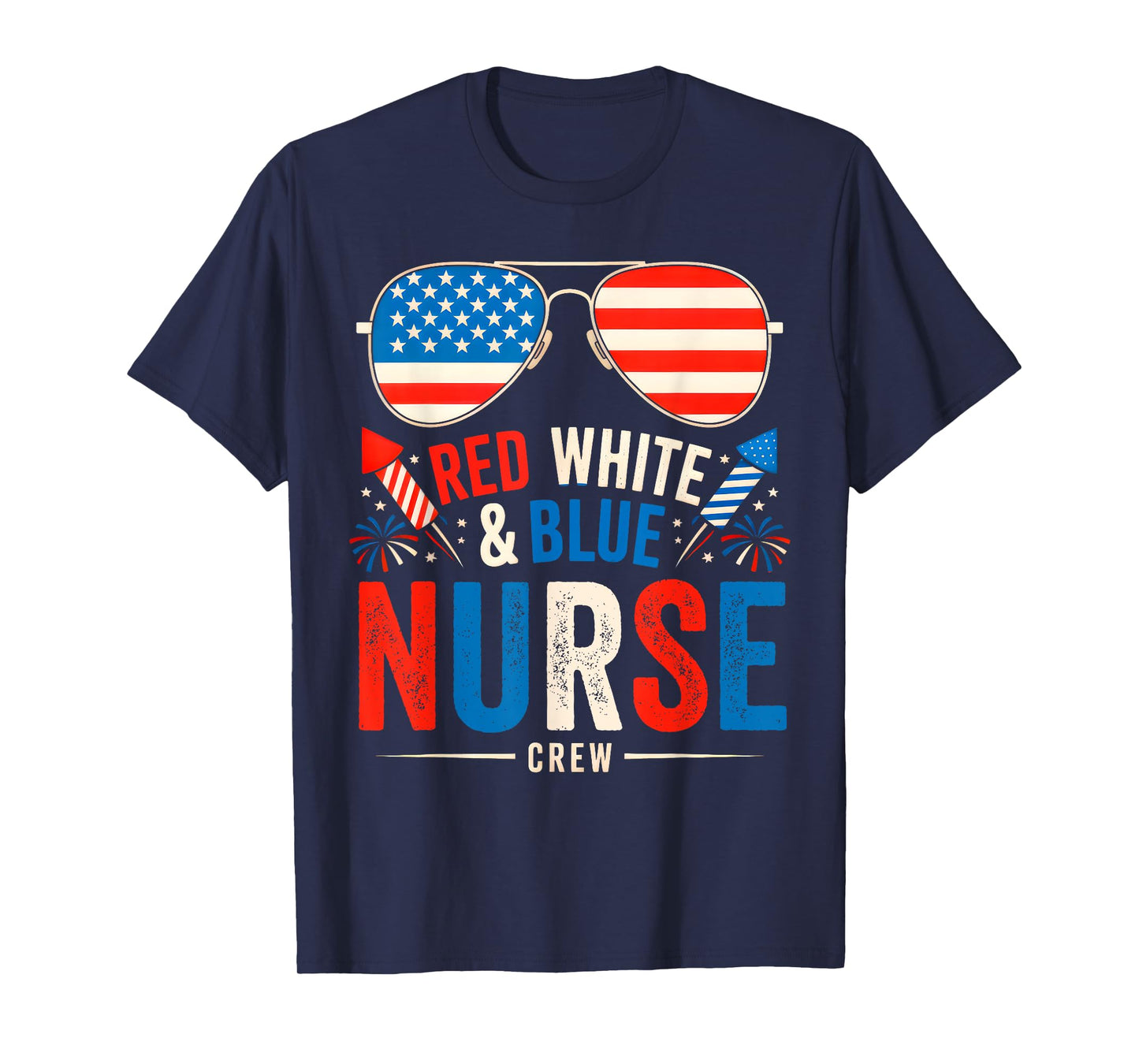 4th Of July Red White & Blue Nurse Crew American USA Flag T-Shirt