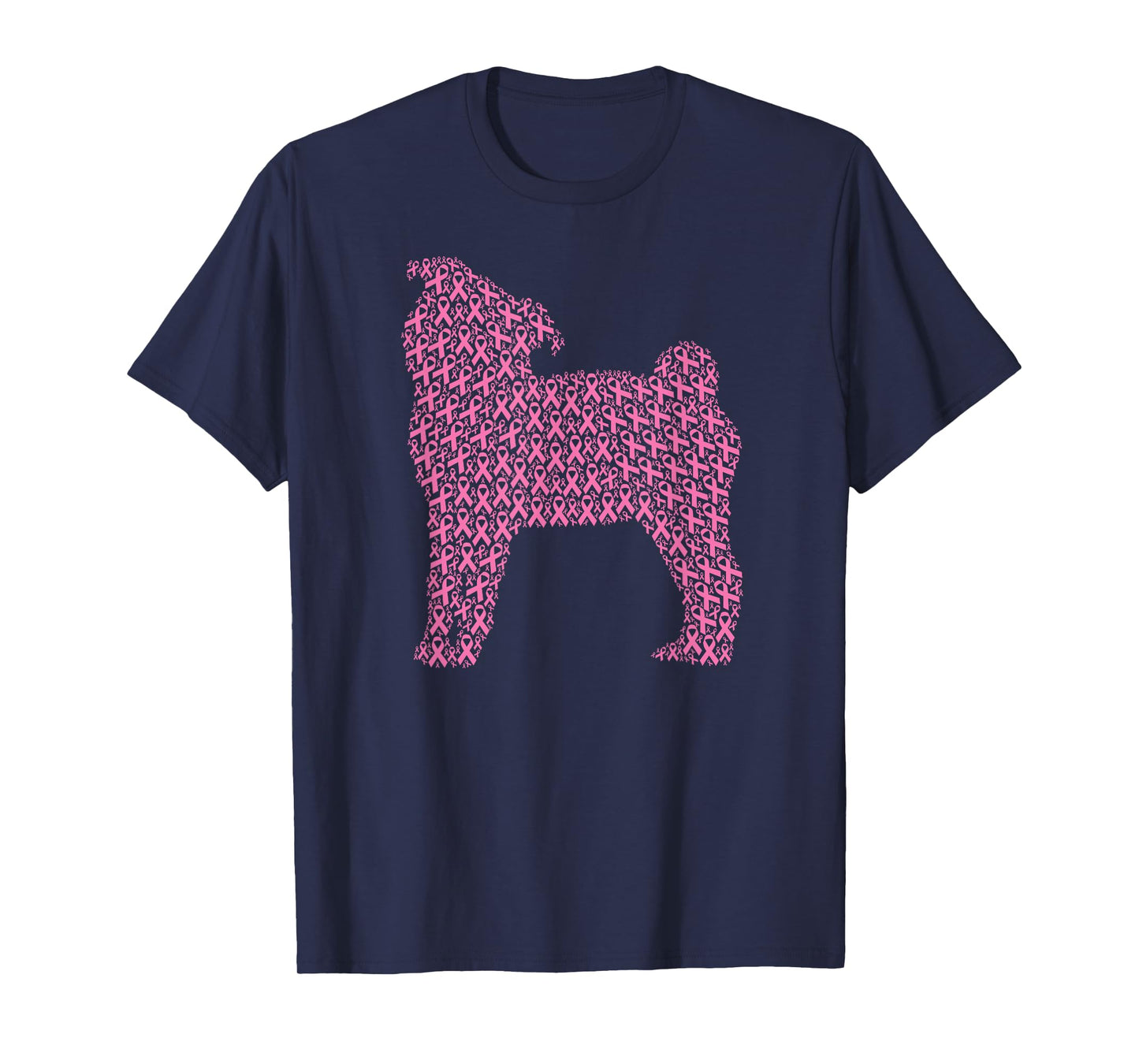 Breast Cancer Awareness Pink Ribbon & Survivor - Dog Pug Men Women Girls Kids T-Shirt