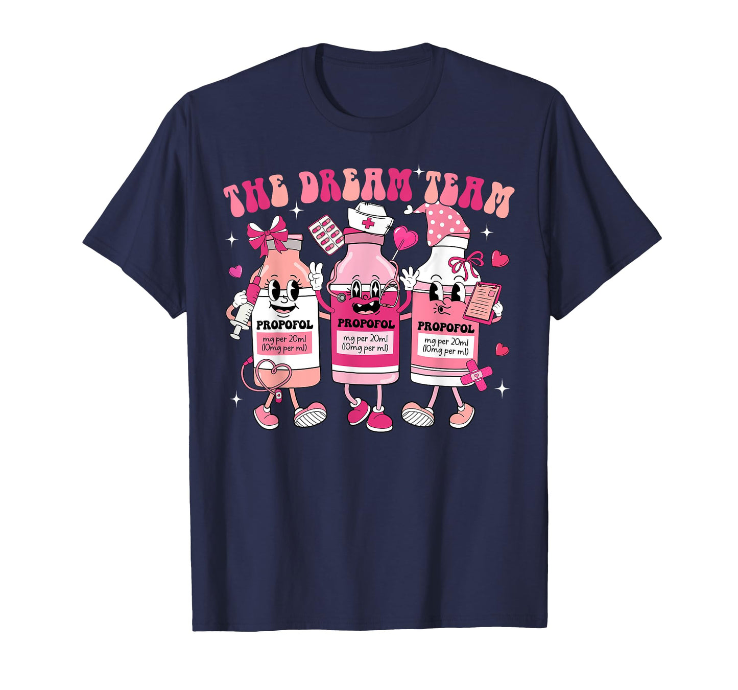 The Dream Team Retro Groovy Nurse Medical Nursing Valentine T-Shirt