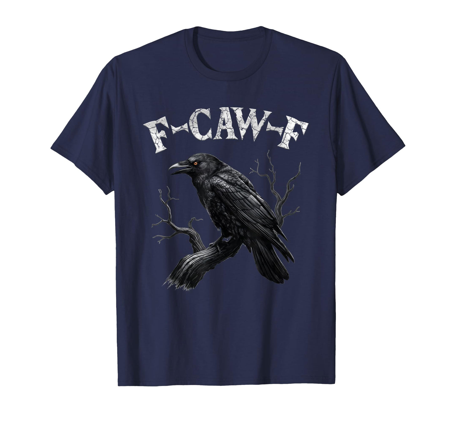 Black Crow, F-Caw-F Funny Black Bird Moon Gothic Adult Humor T-Shirt