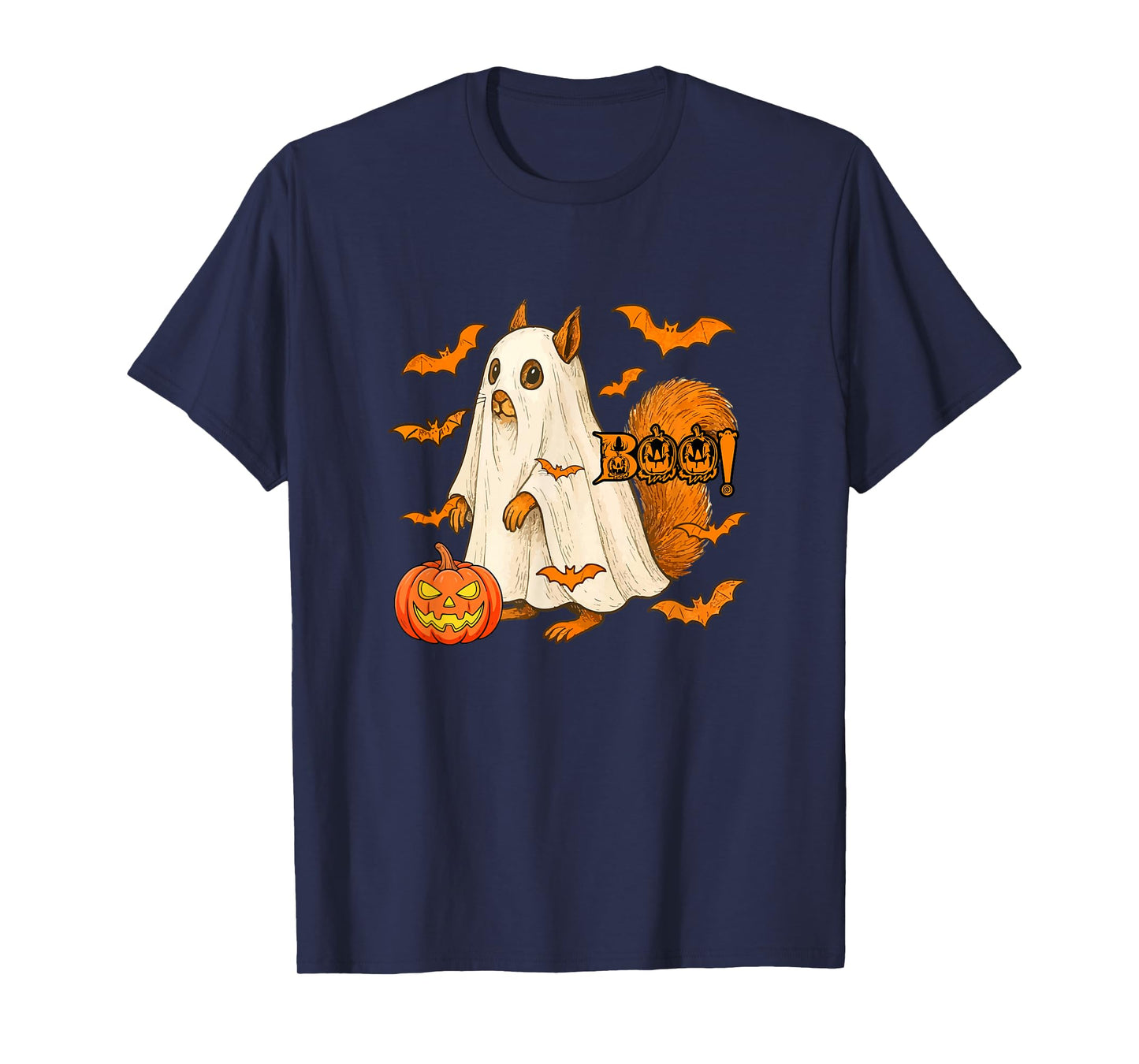 Boo Halloween Squirrel Cosplay Ghost Costume Animal Lover T-Shirt