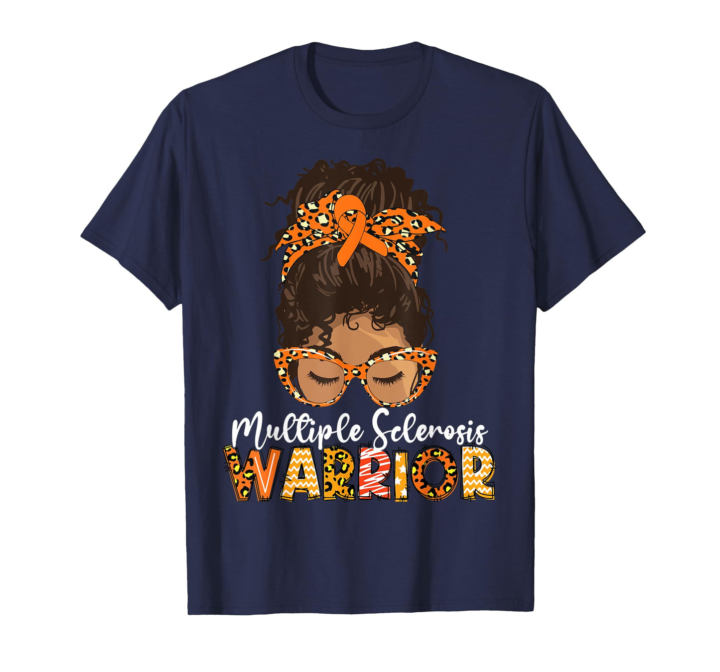 Womens MS Warrior Messy Bun - Multiple Sclerosis Awareness T-Shirt