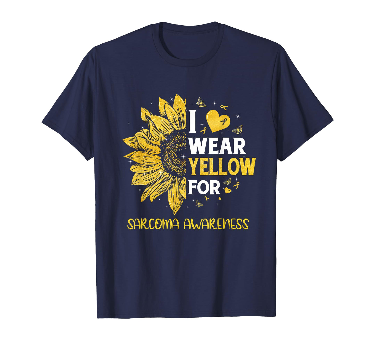 Sunflower I Wear Yellow Ribbon Sarcoma Awareness T-Shirt