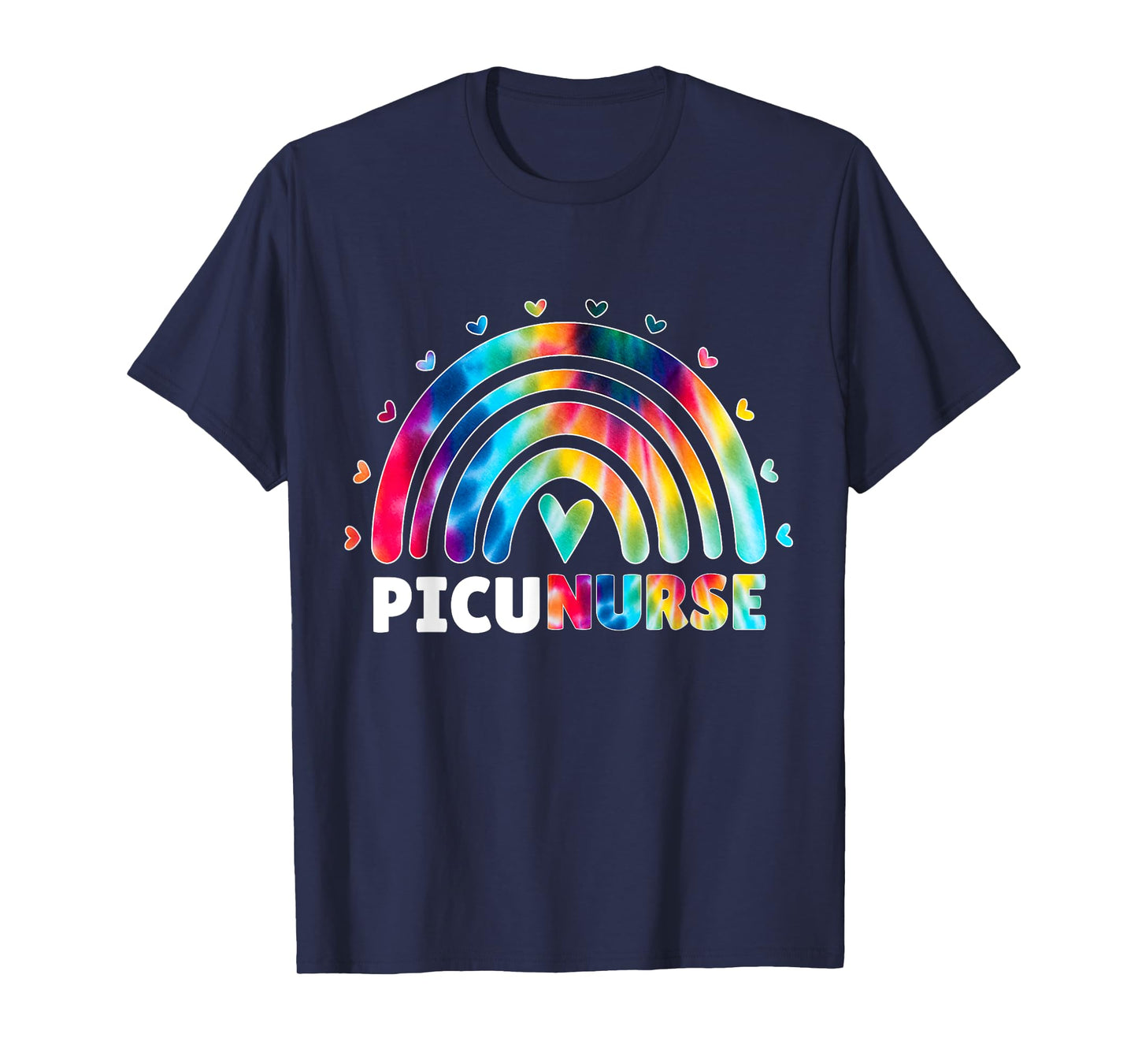 PICU Nurse Rainbow Tie Dye Fun Pediatric Intensive Care Unit T-Shirt