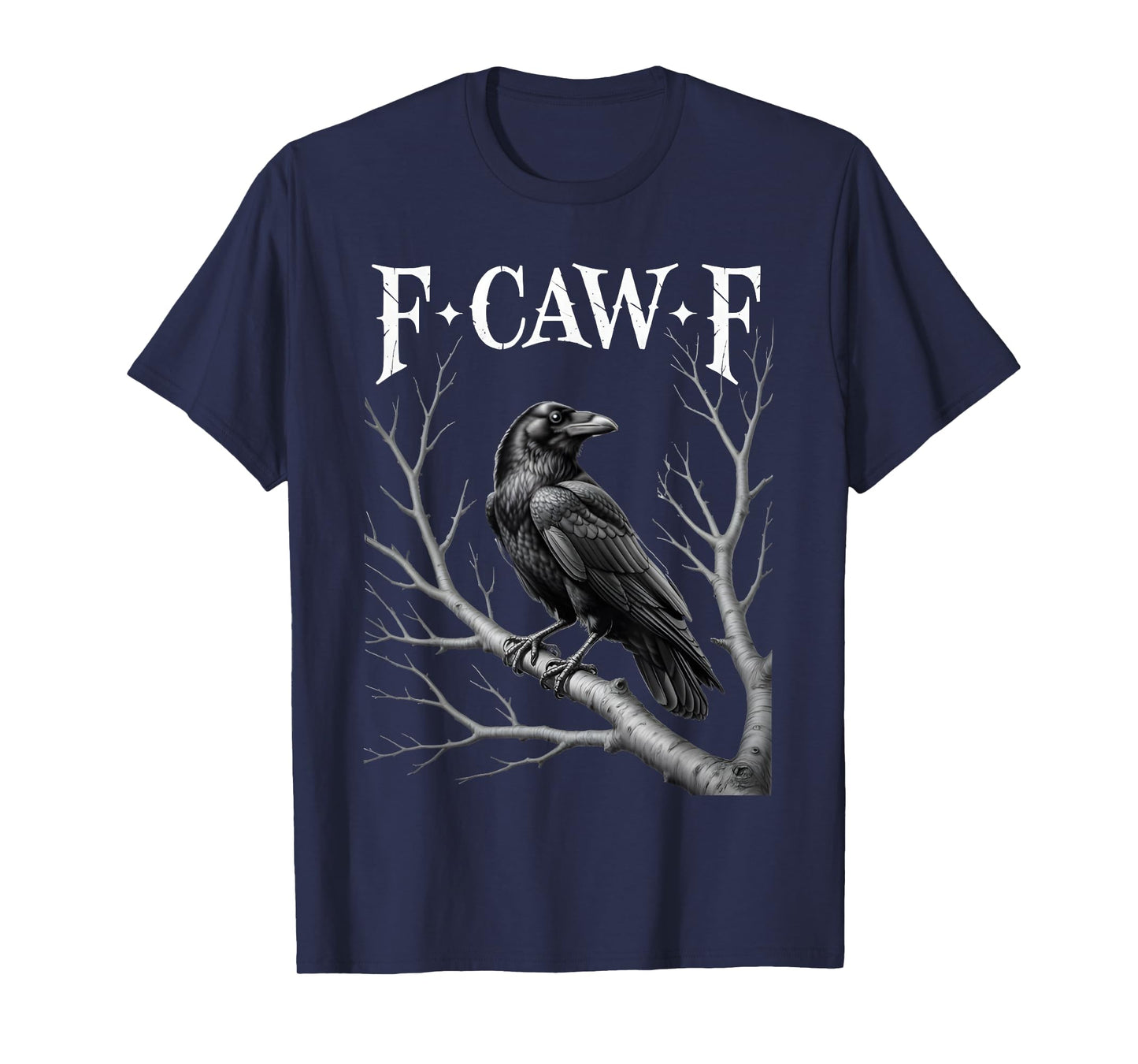 F-Caw-F Funny Black Crow Bird Moon Gothic Adult Humor T-Shirt