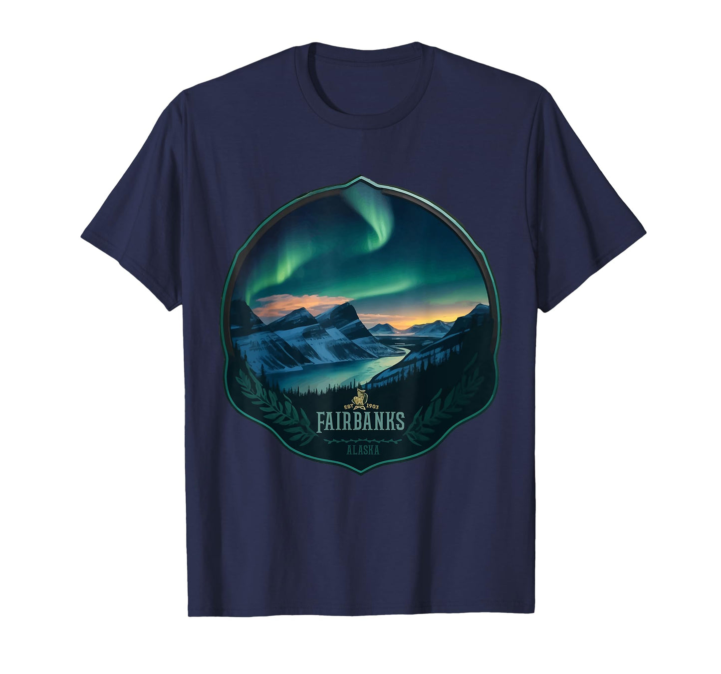 Fairbanks Retro US Northern lights Alaska Vintage parks T-Shirt