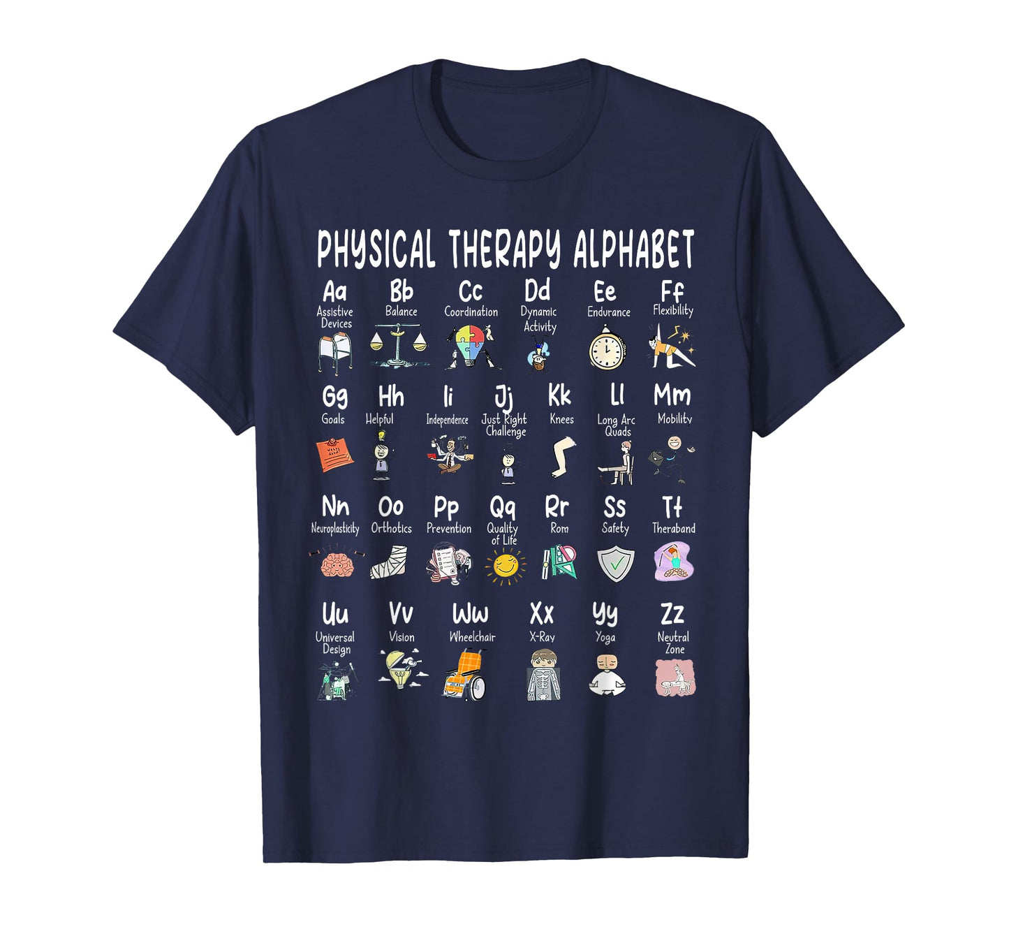 Physical Therapy Alphabet, ABC of Physical Therapy, PT PTA T-Shirt