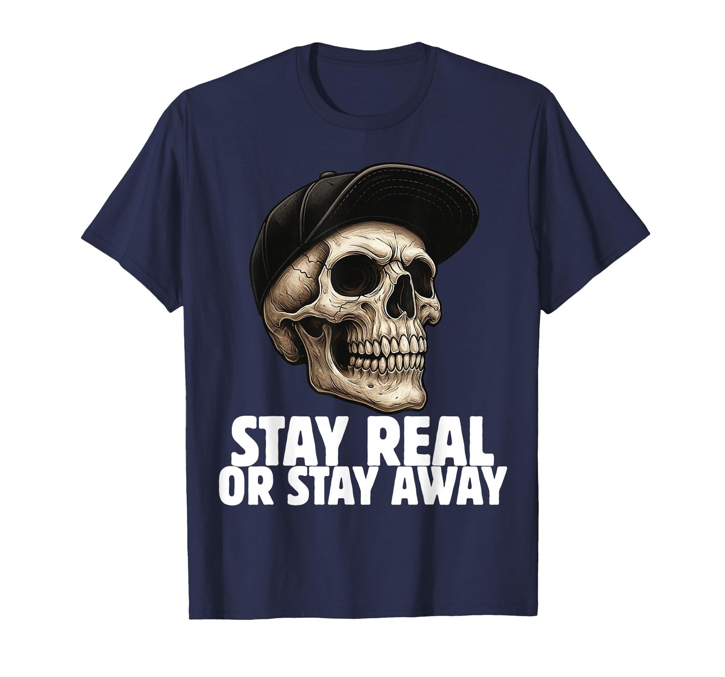Skull in Cap Street Style Urban Art Skeleton T-Shirt