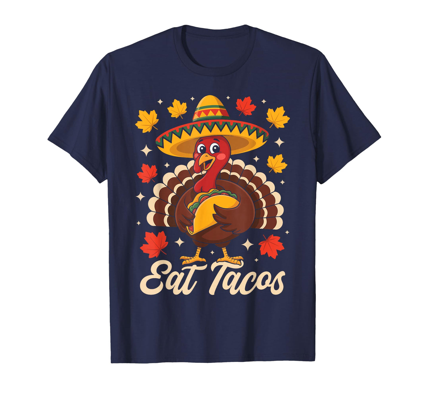 Funny Thanksgiving Turkey Eat Tacos Mexican Boys Kids T-Shirt