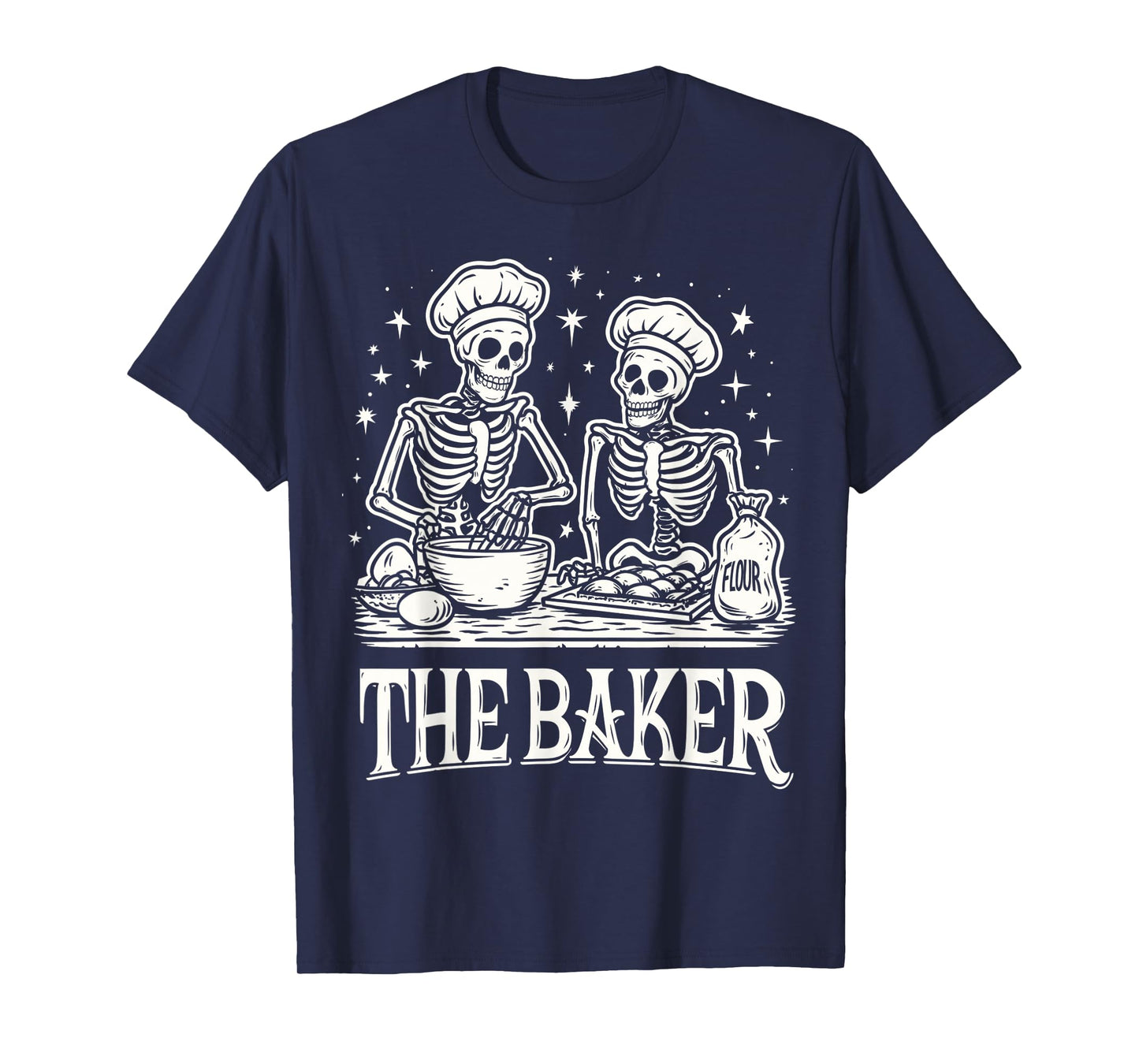 Skeletons Baker Halloween Baking Bakery Cake Lover Vintage T-Shirt