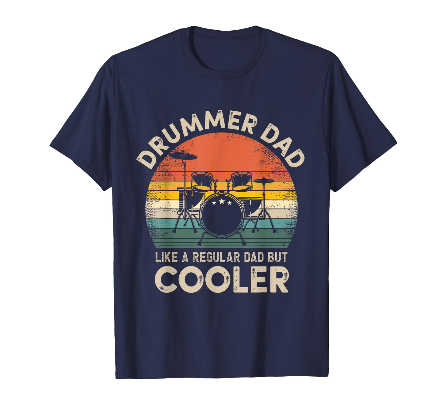 Vintage Drummer Dad Like A Regular Retro Drums Dad T-Shirt