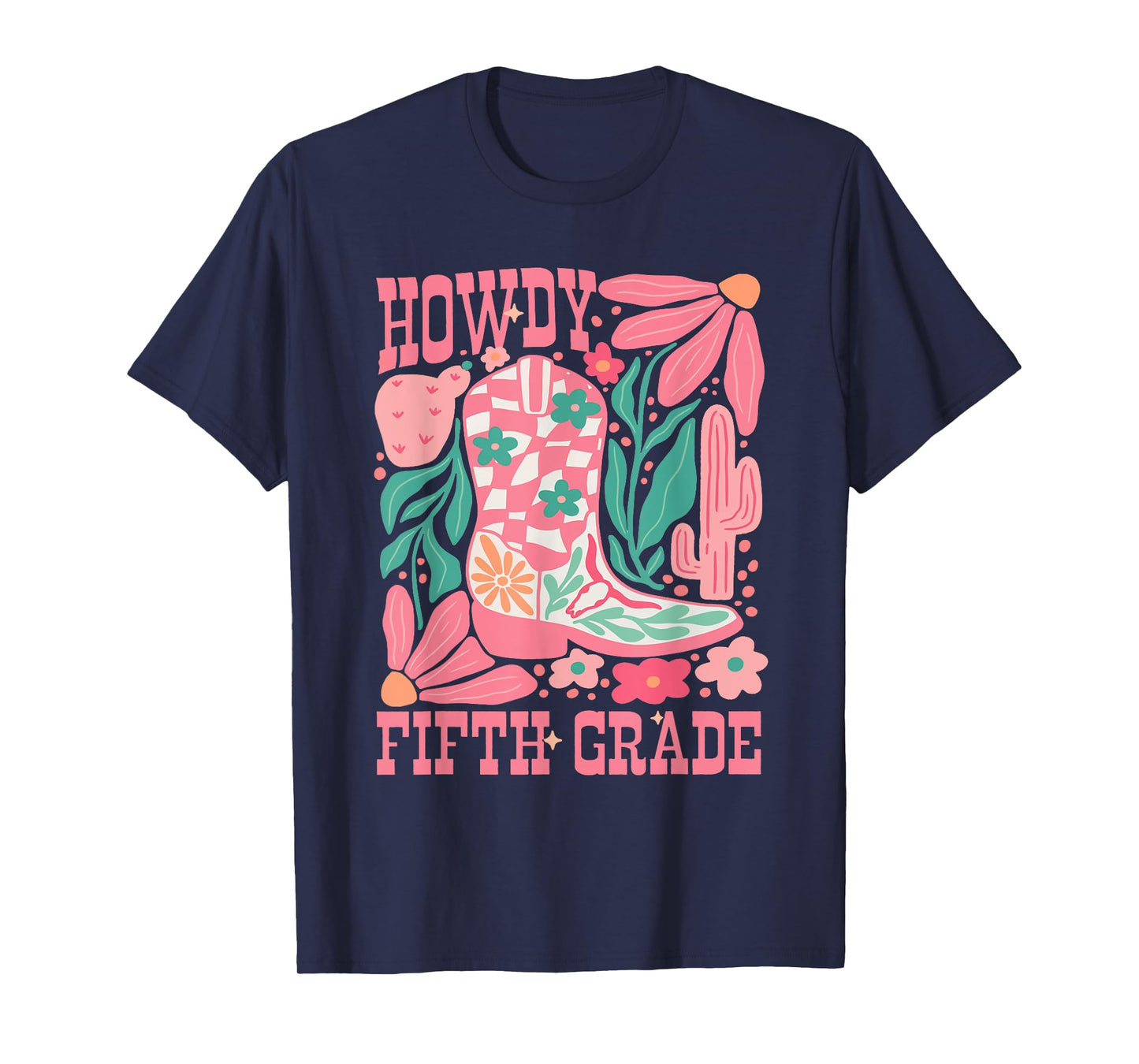 Howdy Fifth Grade Western 5th Grade Teacher Cowboy Cowgirl T-Shirt