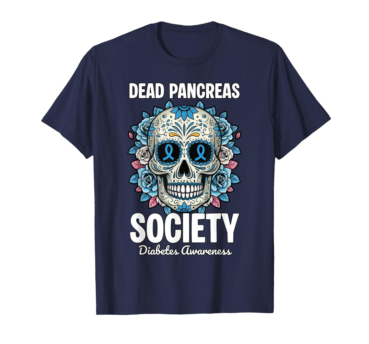 Dead Pancreas Society Halloween Sugarskull Floral T-Shirt