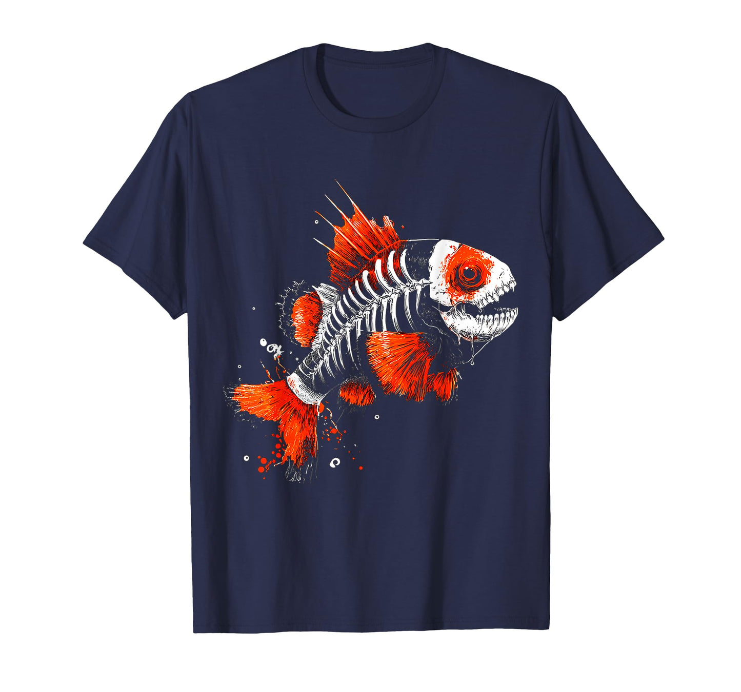 Halloween Clown-Fish Skeleton Painting Animal Halloween T-Shirt