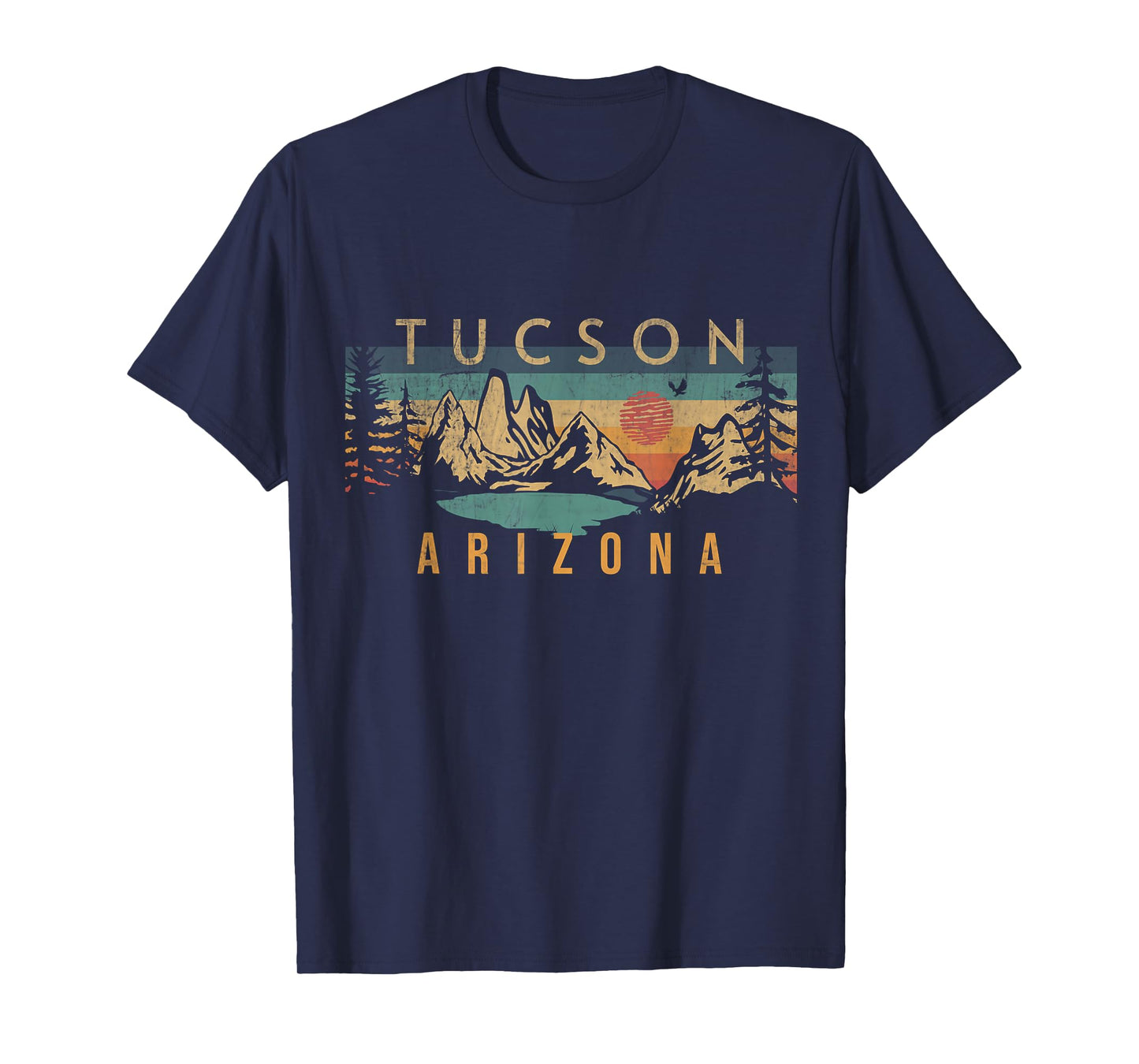 Tucson Arizona USA Outdoor Vintage Tucson T-Shirt Unisex-Adults, Unisex-Kids Black Short Sleeve Classic Fit Small