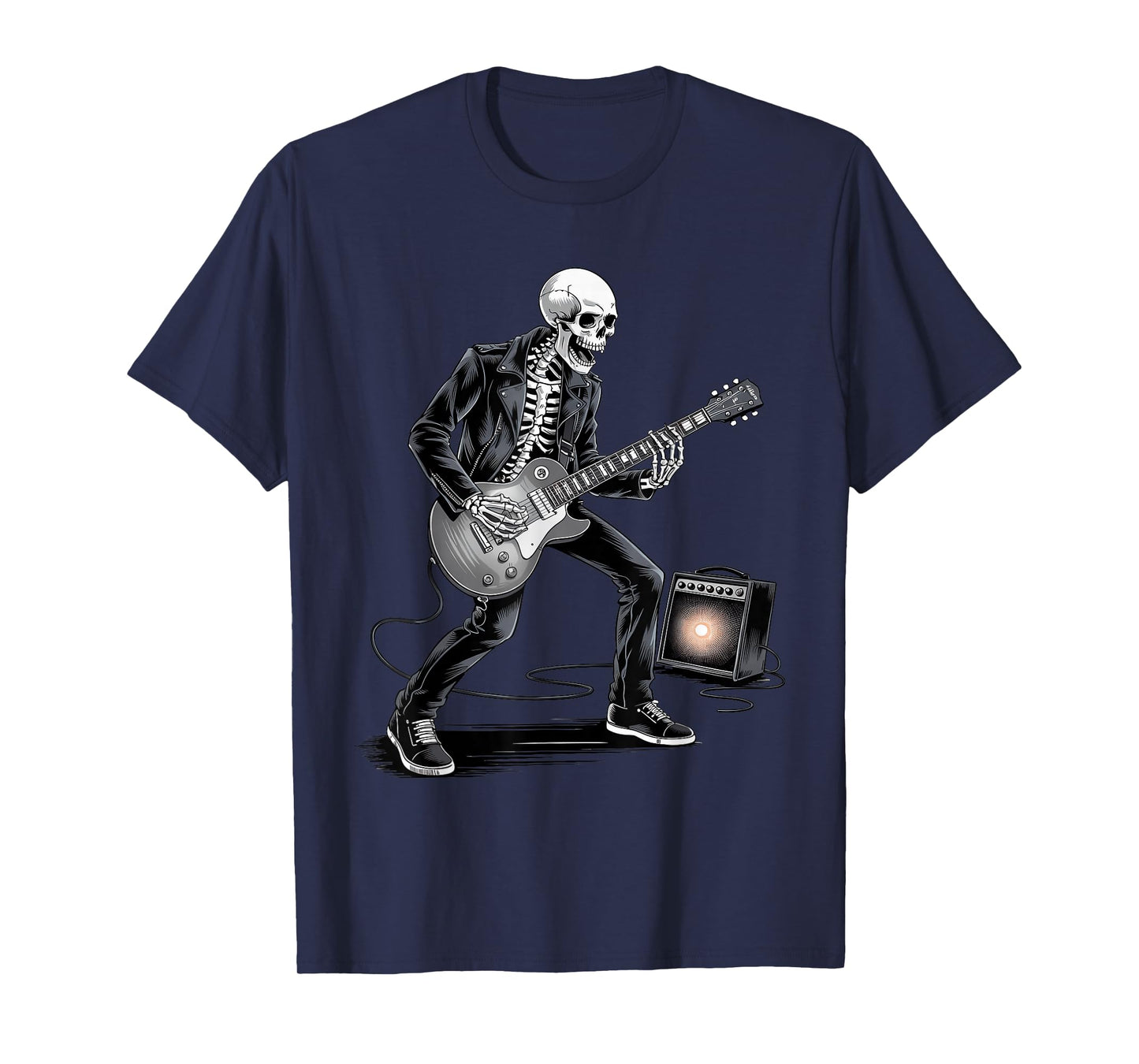 Funny Skeleton Halloween Costume for Rock and Roll Musician T-Shirt