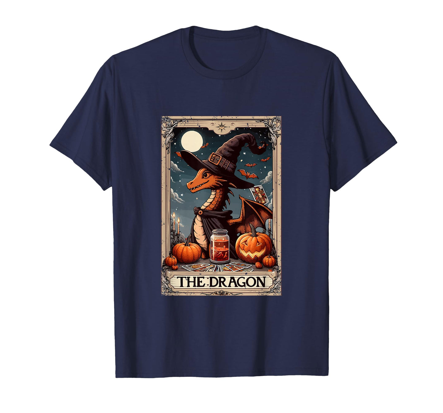 The Dragon Halloween Witch Cute Tarot Card Lover Player T-Shirt
