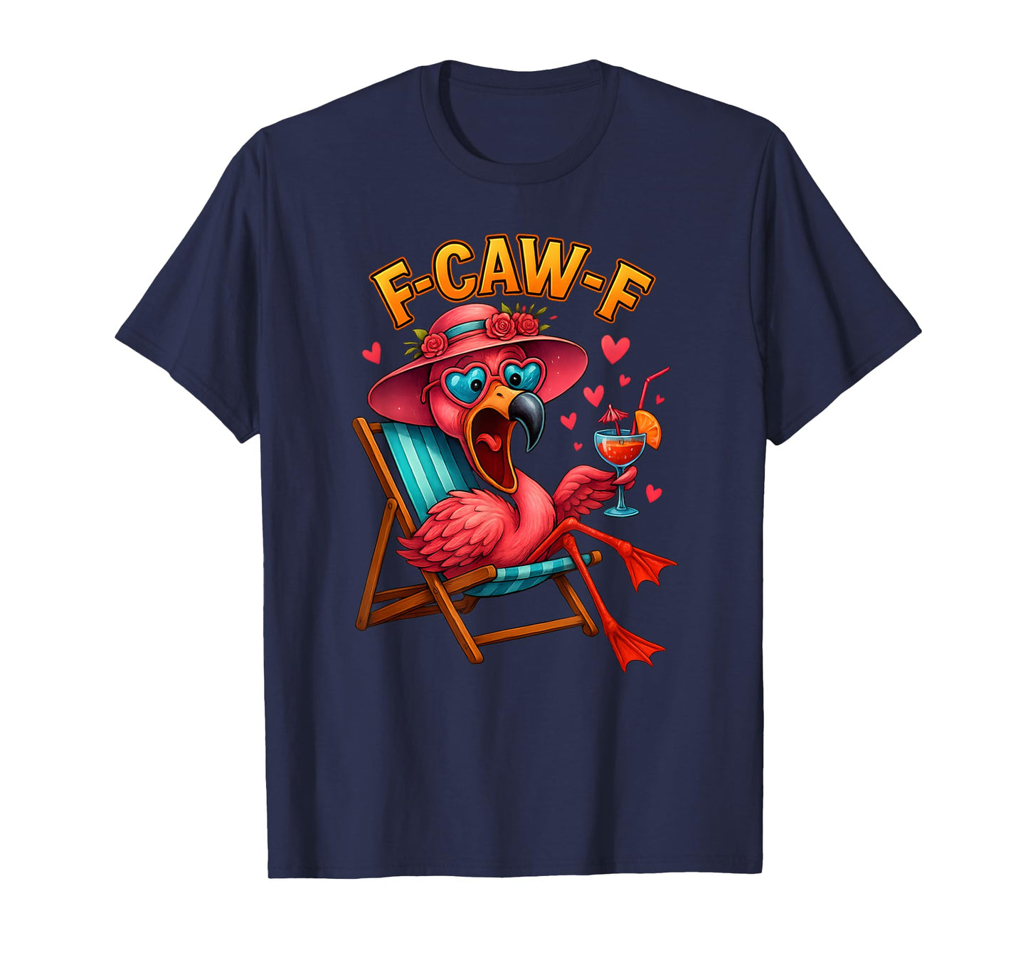 Funny Flamingo Cocktail F-Caw-F Tee – Crazy Pink-Flamingo T-Shirt