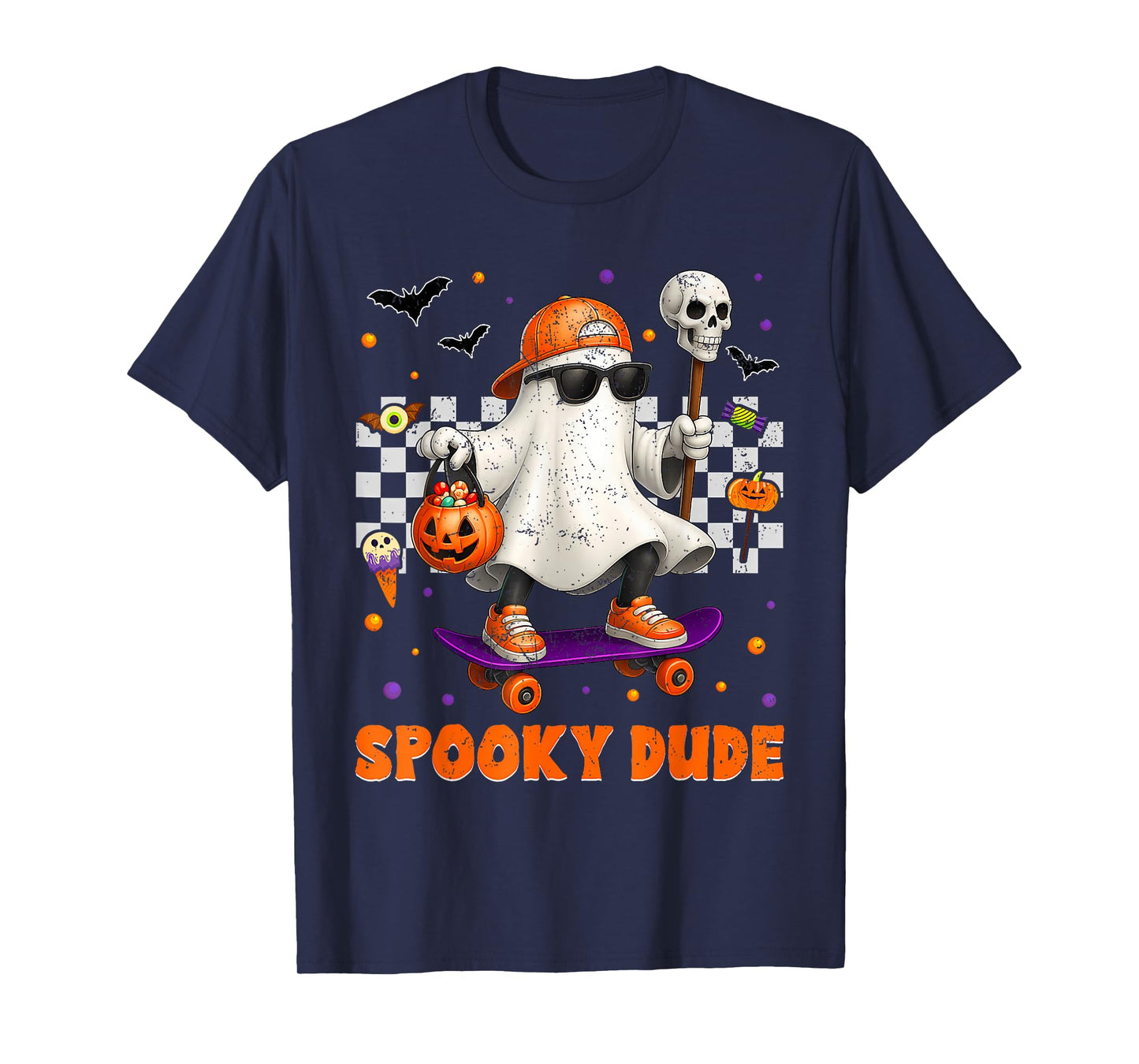 Groovy Boo Skateboard Spooky Dude Halloween Boys Toddlers T-Shirt