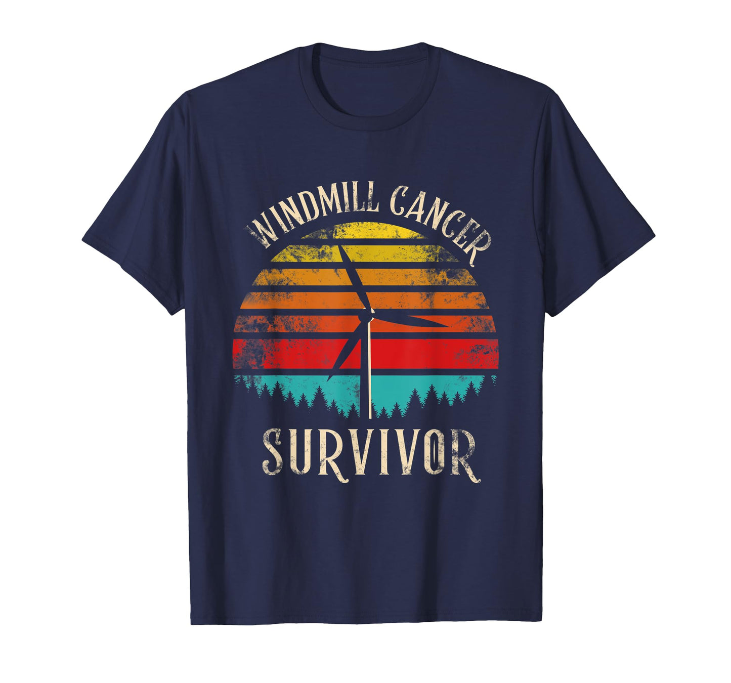 Windmill Cancer Noise Survivor Awareness Gift Anti Trump T-Shirt