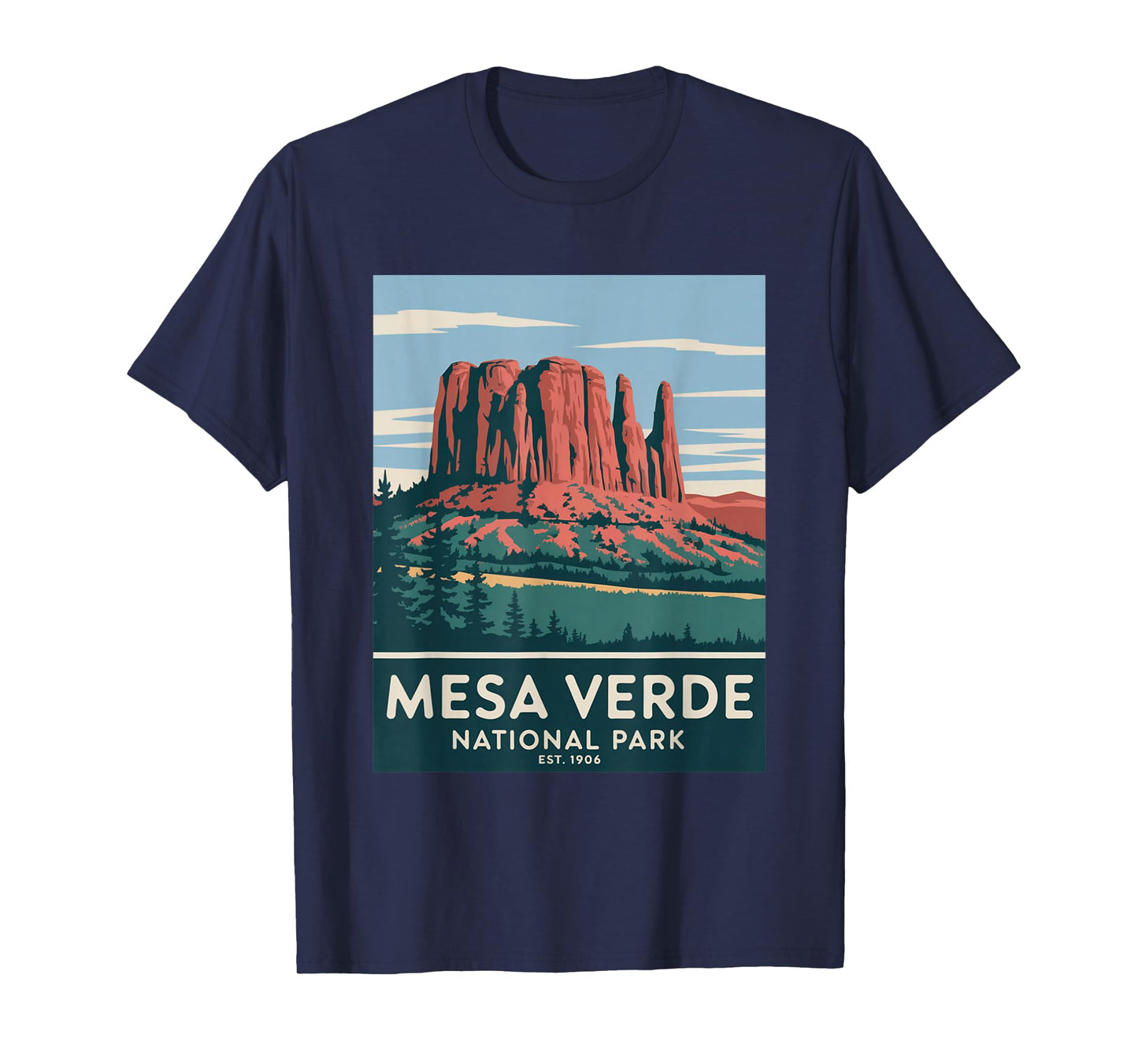 Mesa Verde National Park Vintage Camping Hiking Men Women T-Shirt