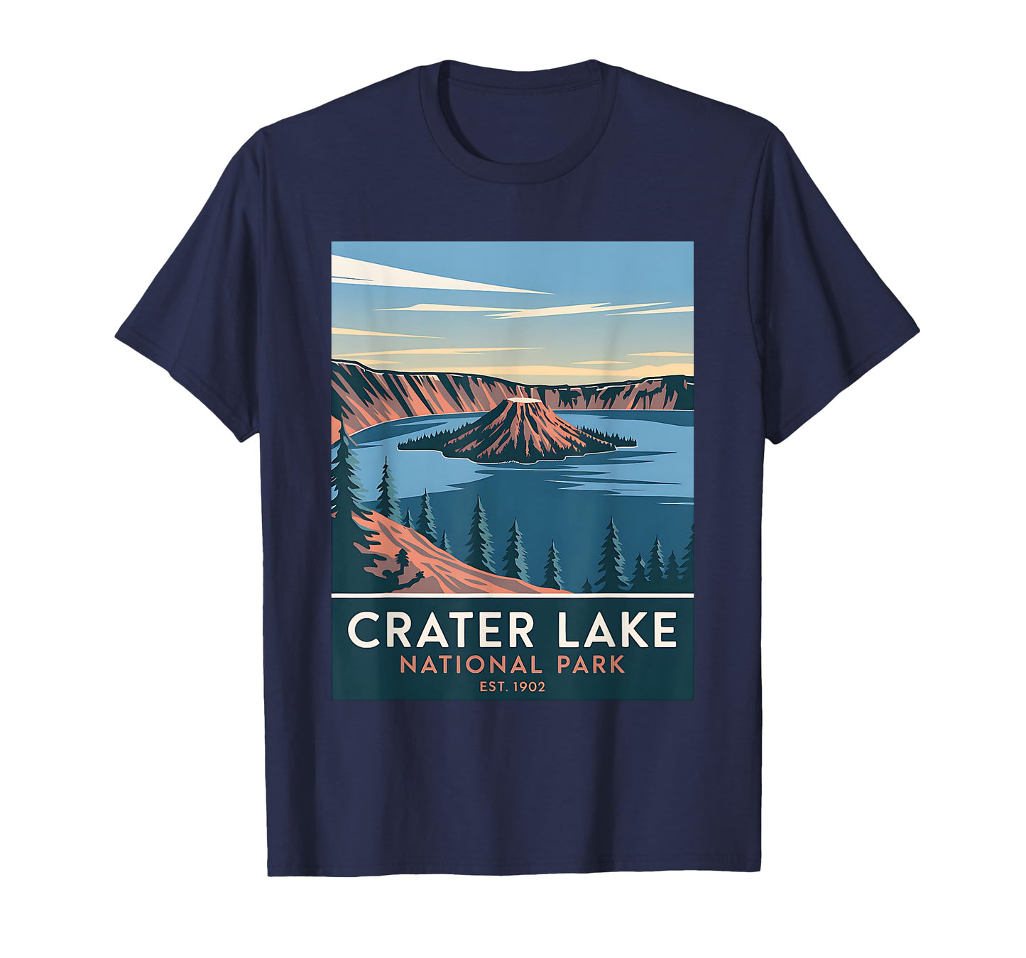 Crater Lake National Park Vintage Camping Hiking Men Women T-Shirt