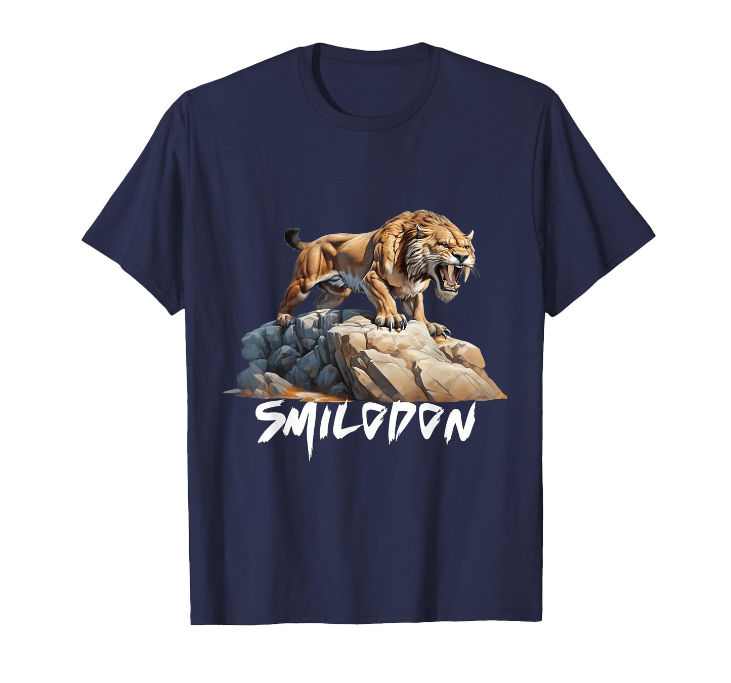 Smilodon Saber-Toothed Cat SaberTooth Tiger Design T-Shirt