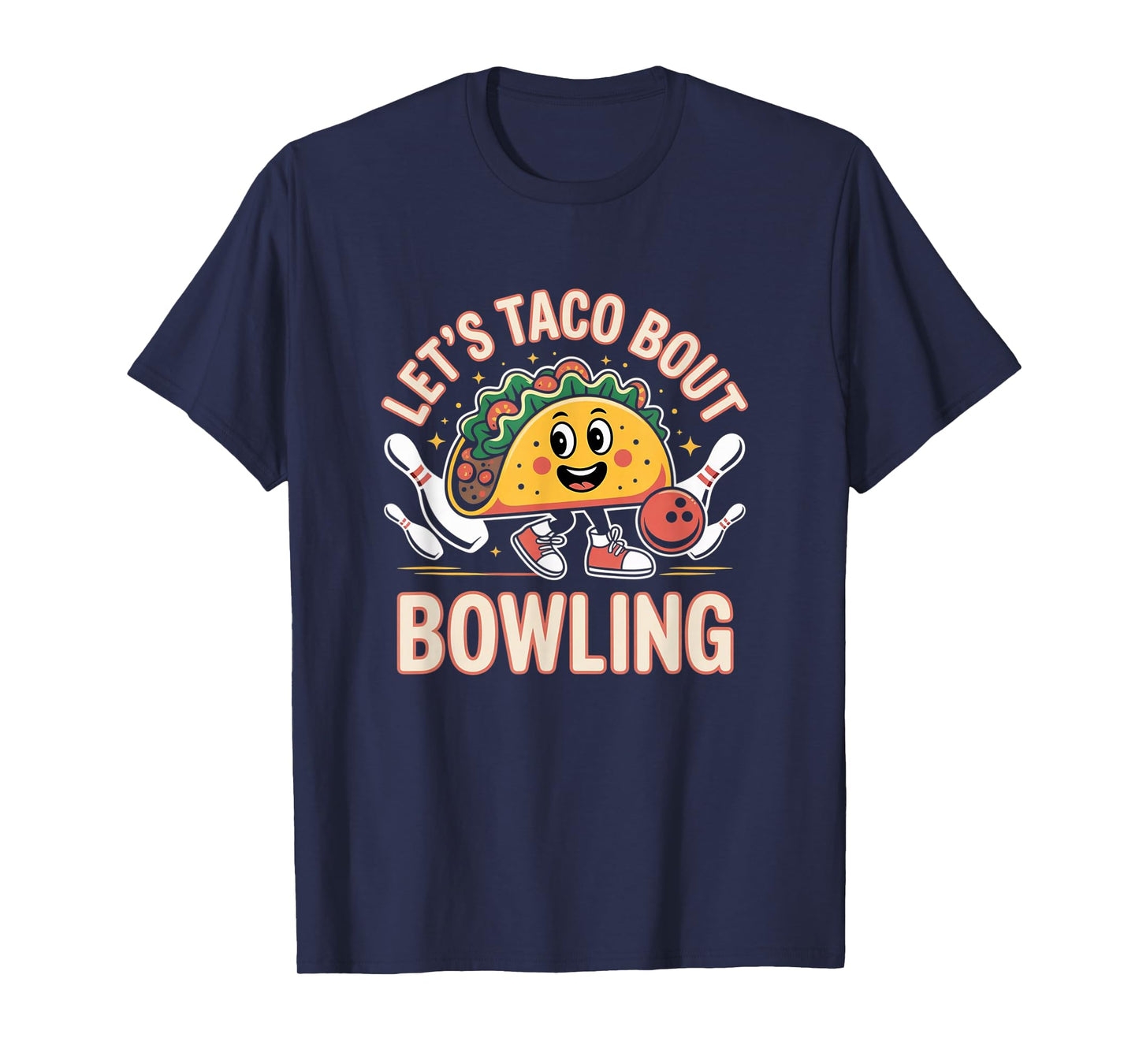 Bowling and Tacos Funny Ten Pin League Humor Design T-Shirt