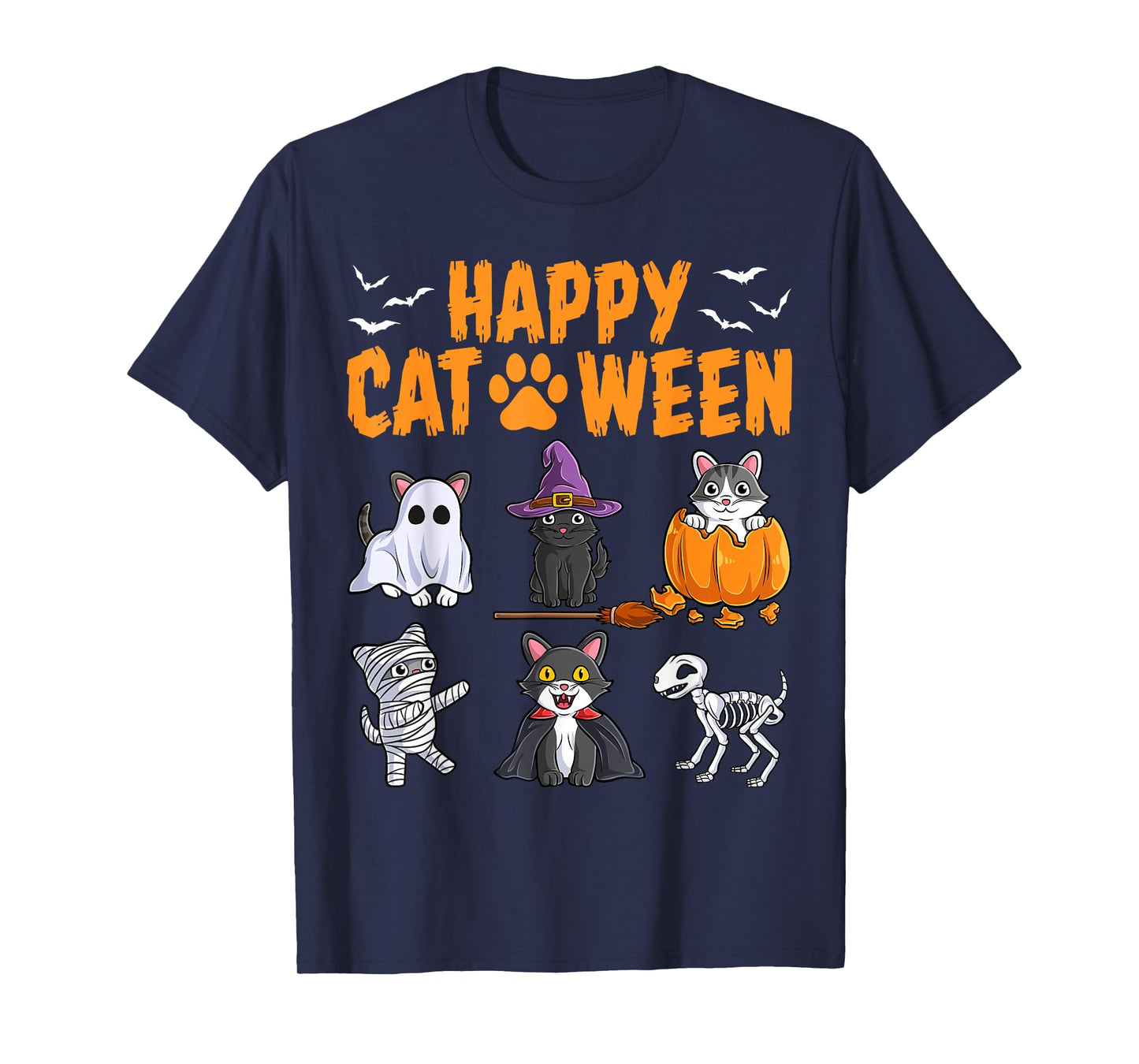 Cats Halloween Spooky Holiday Cute Kitten Cat Halloween T-Shirt