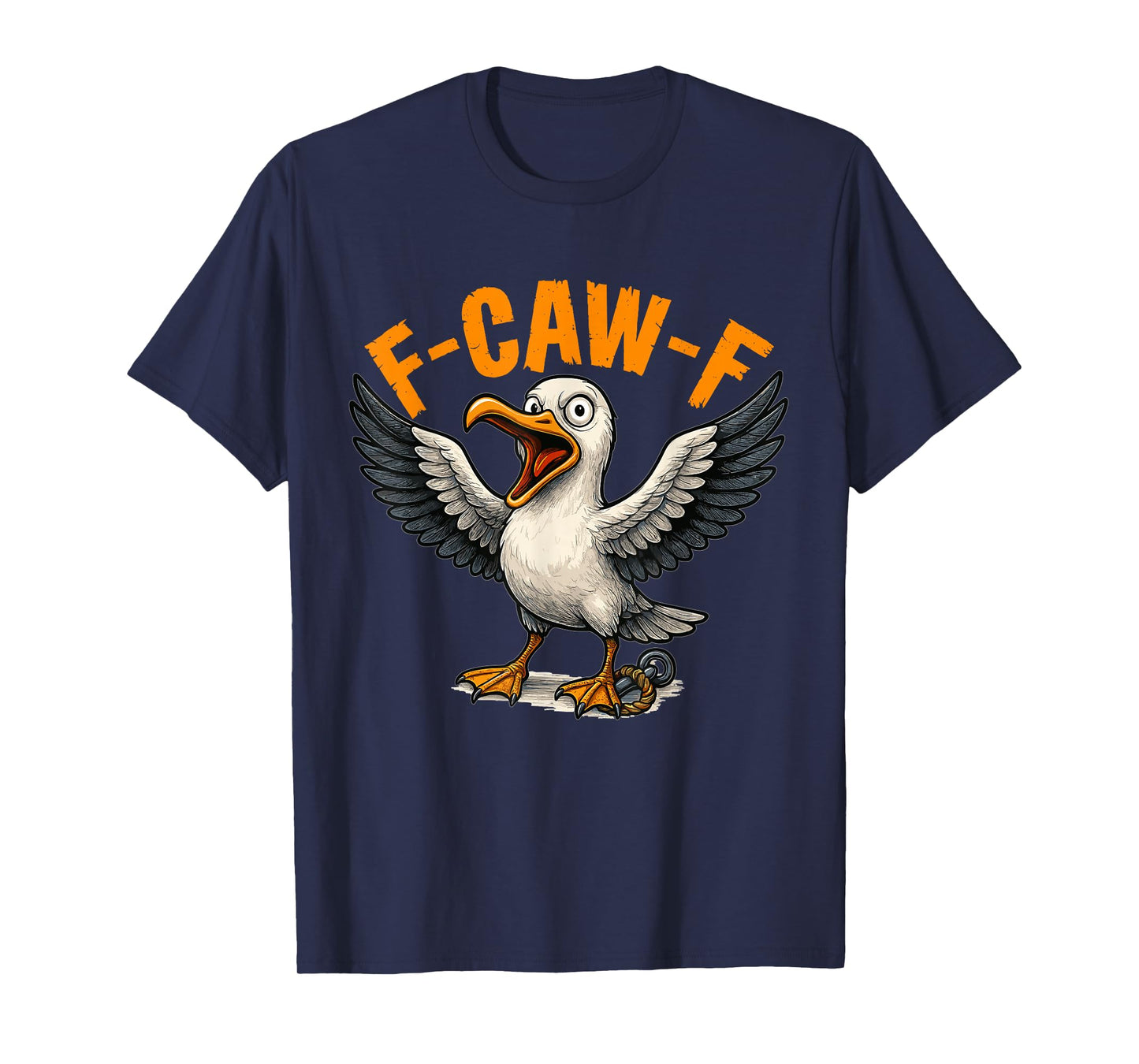 F-CAW-F Seagull – Funny Beach Bird Cartoon, Salty Squawk T-Shirt