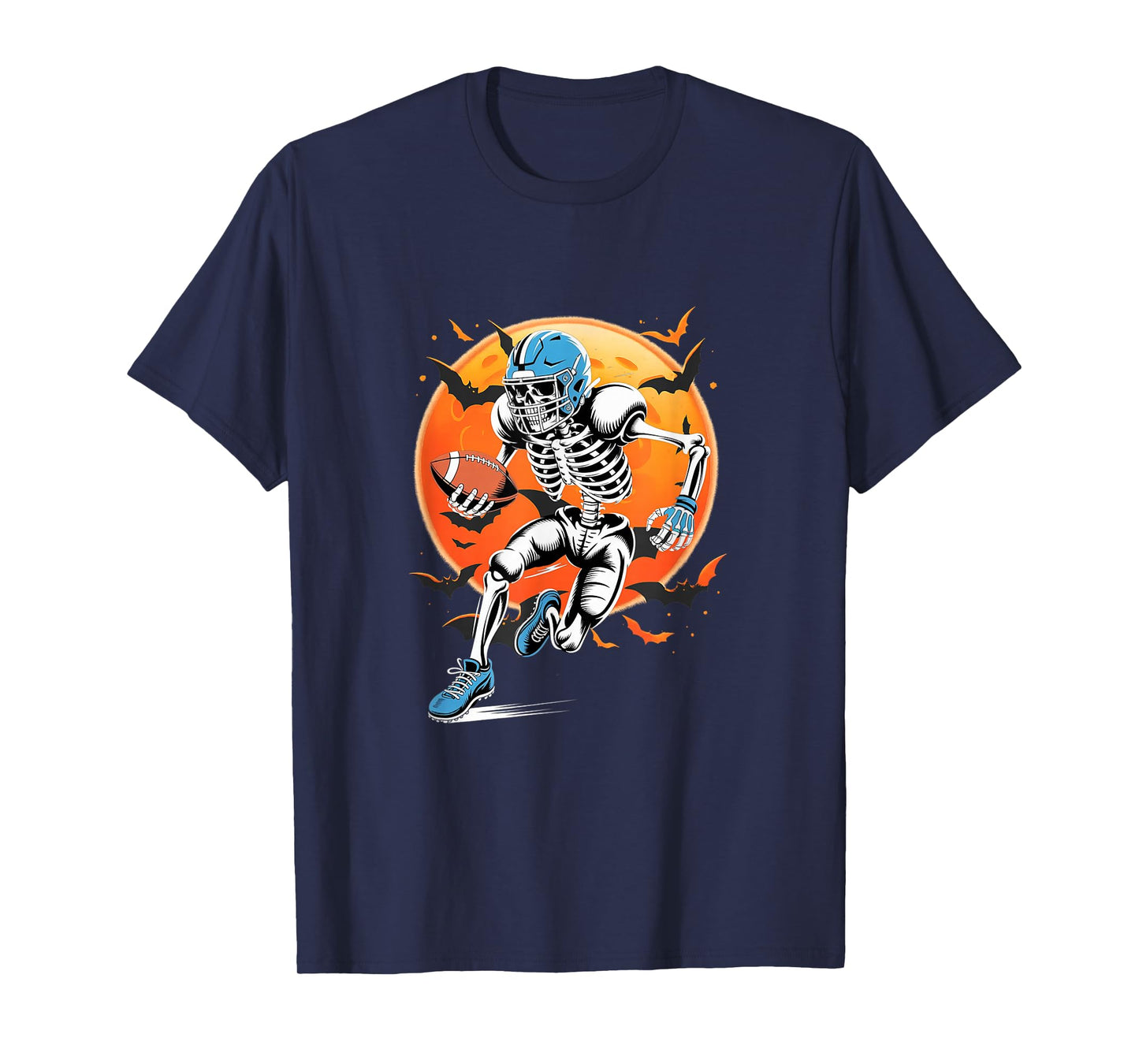 American Football Skeleton Halloween Men Boys Football Fan T-Shirt