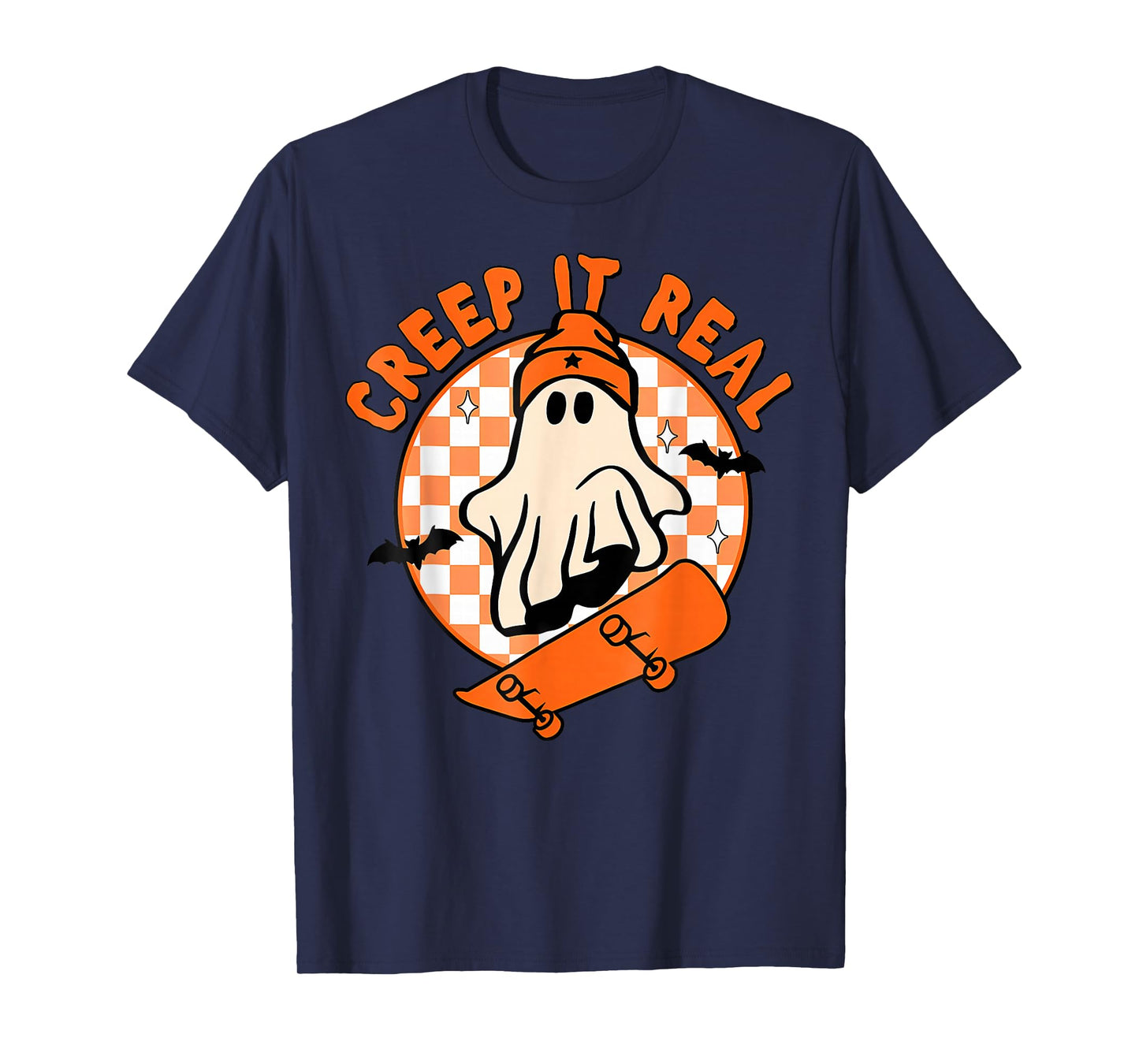 Vintage Retro Halloween Creep It Real Ghost Boy Fall Season T-Shirt