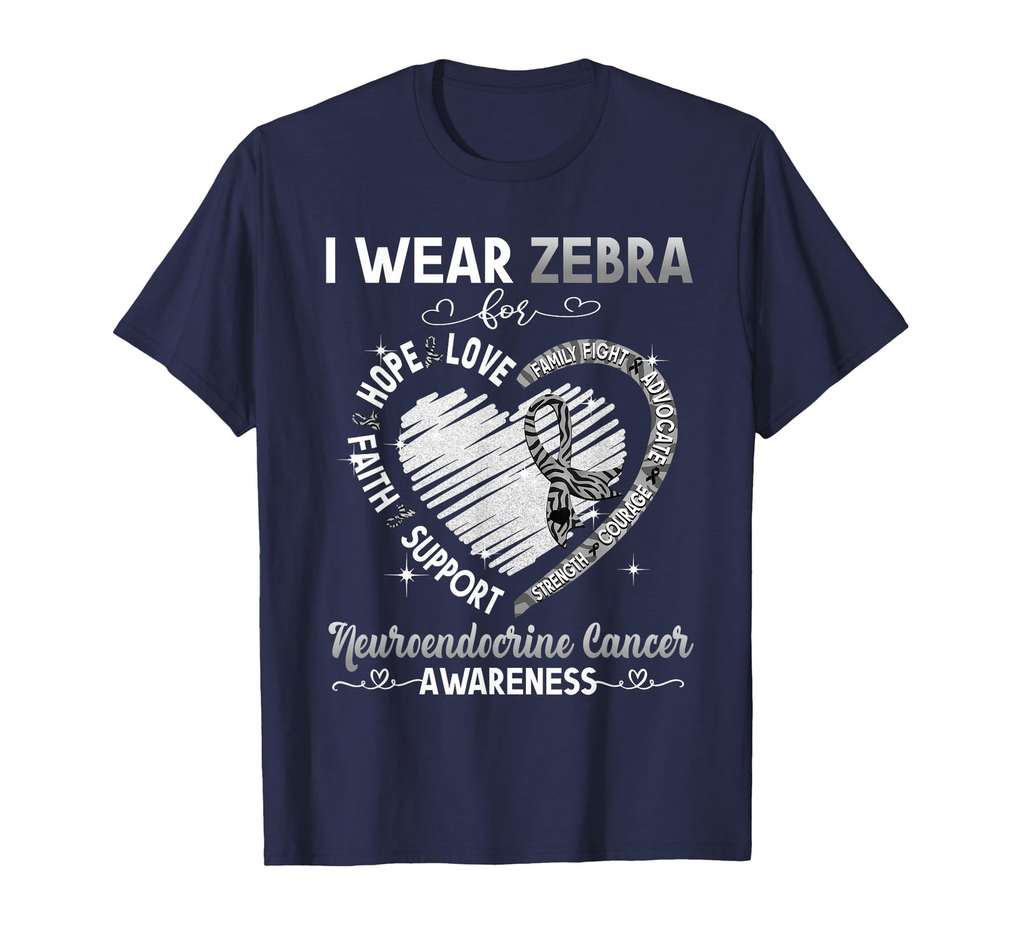 I Wear Zebra For Neuroendocrine Cancer Awareness Gifts T-Shirt