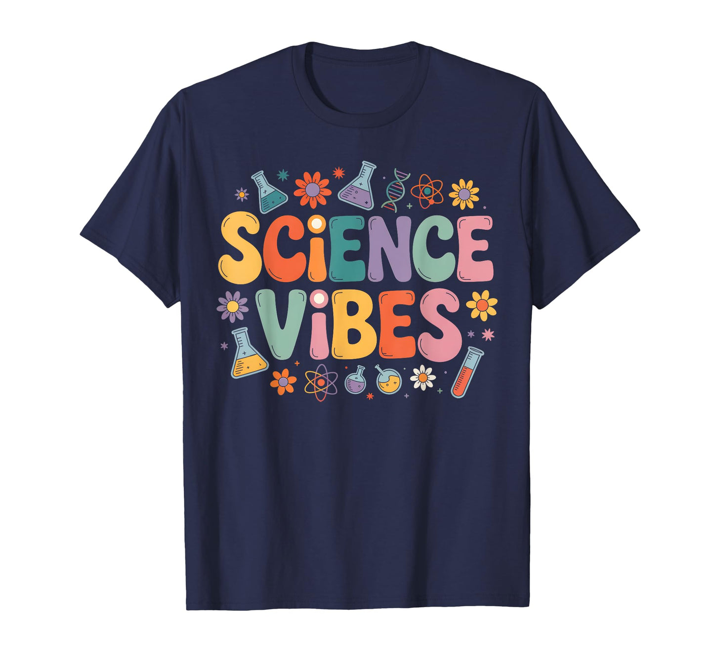 Science Vibes Retro 1st Day of Back To School Groovy Teacher T-Shirt
