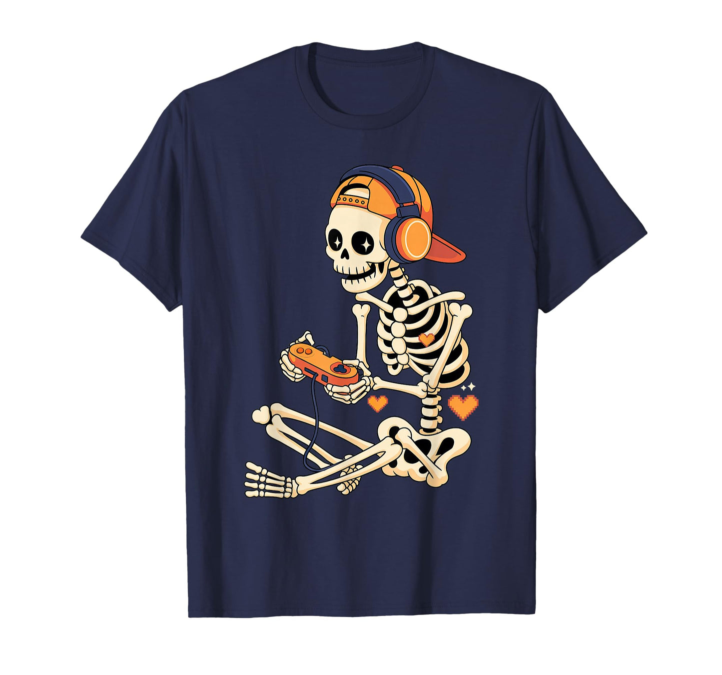 Halloween Skeleton Gamer Video Gaming T-Shirt