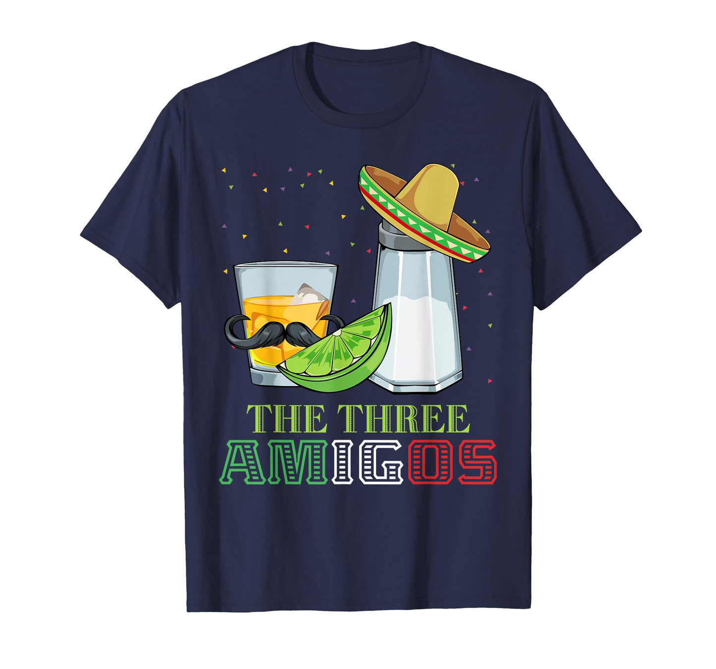 Three Amigos Cinco De Mayo Mexican Mexico Tequila Lime Salt T-Shirt