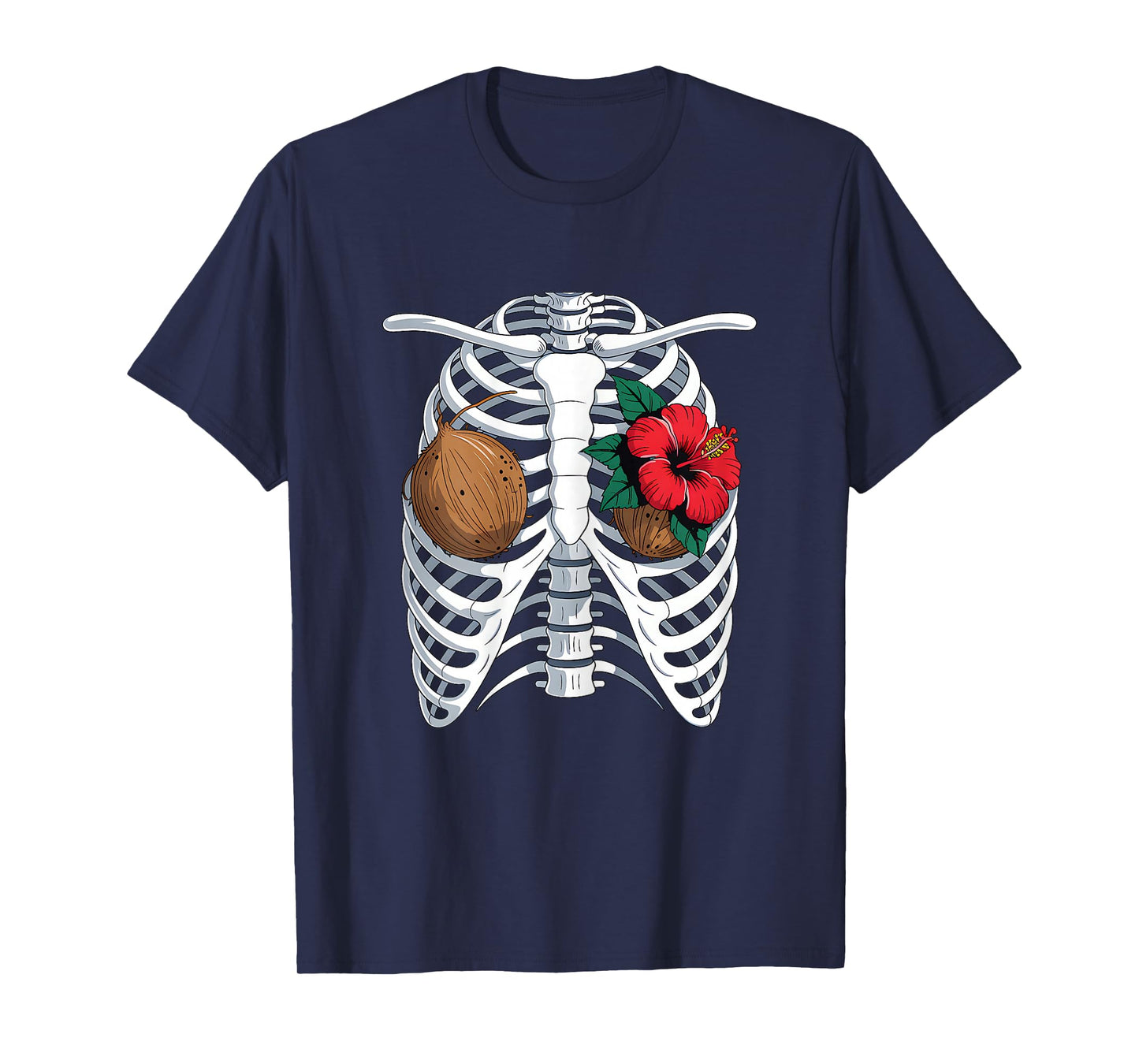 Luau Coconut Bra Skeleton Costume Halloween Hawaiian Women T-Shirt