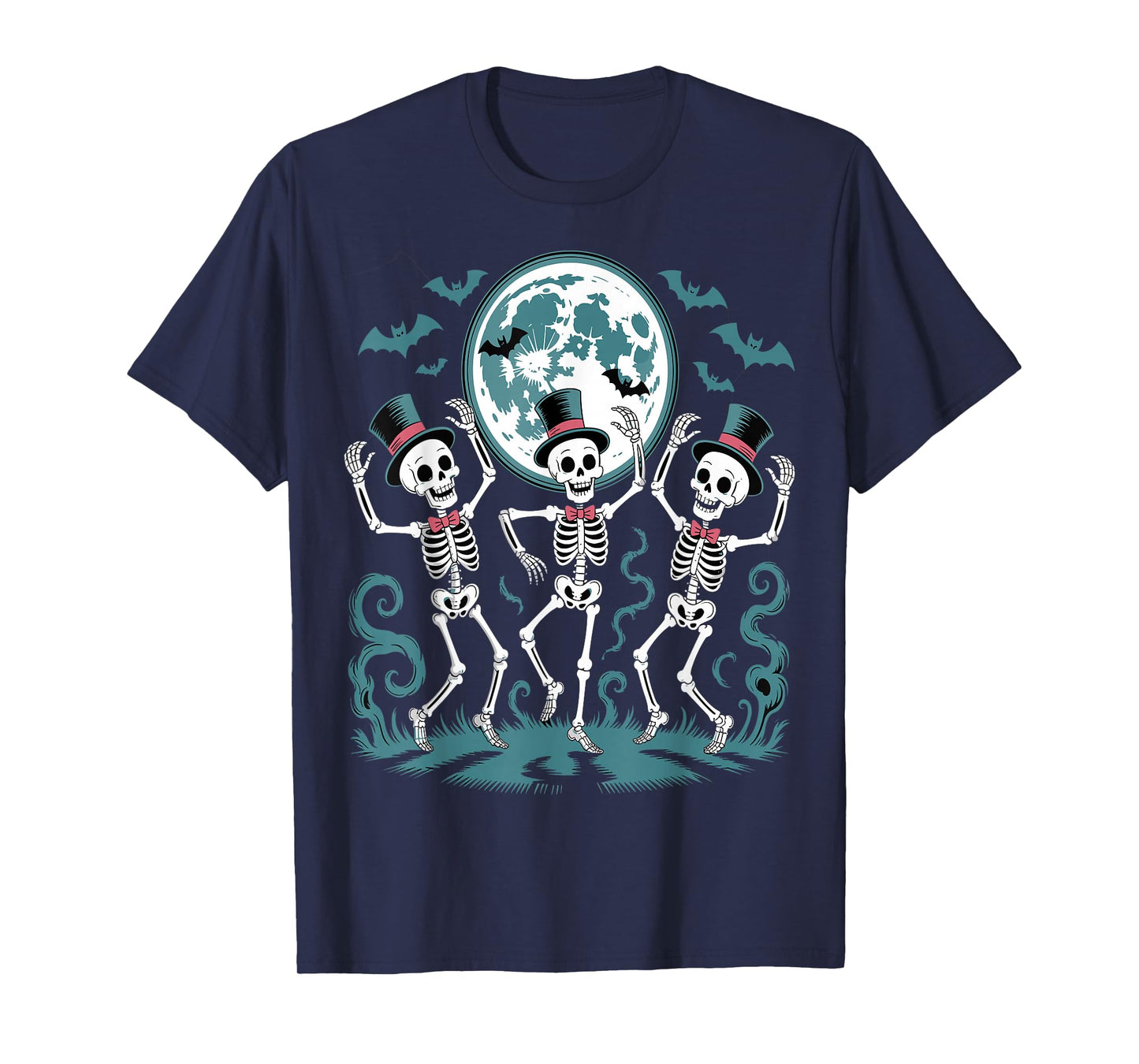 Skeleton Dancing Under The Moon Funny Spooky T-Shirt